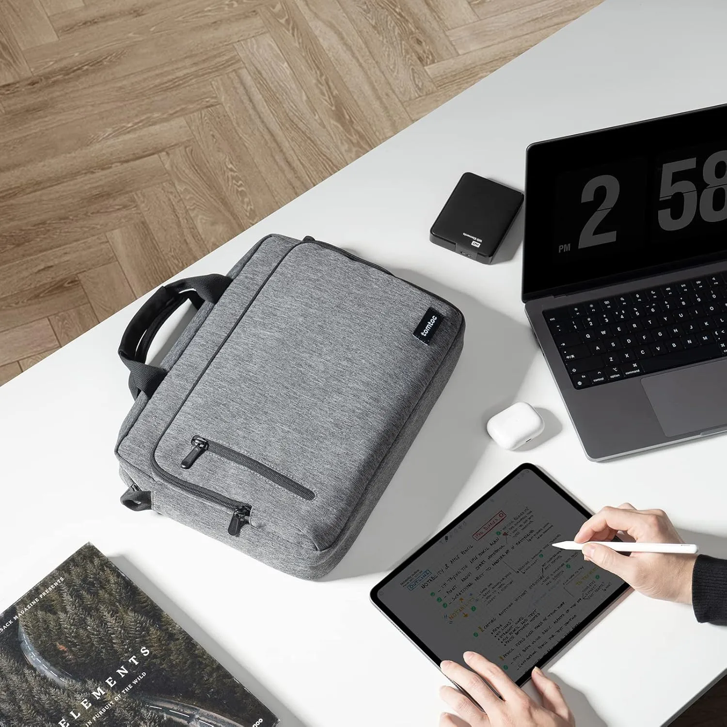 tomtoc Protective Laptop Shoulder Bag for 15.6 Inch Universal HP Dell Acer ASUS Lenovo Laptop Chromebook Ultrabook, Multi-Functional Business Laptop Briefcase for 15 16 In MacBook Air/Pro M4/M3/M2/M1