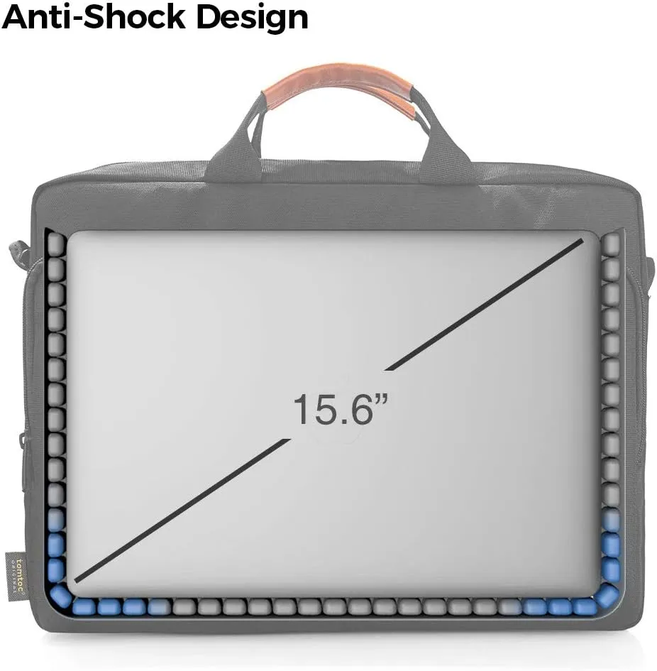 tomtoc Protective Laptop Shoulder Bag for 15.6 Inch Universal HP Dell Acer ASUS Lenovo Laptop Chromebook Ultrabook, Multi-Functional Business Laptop Briefcase for 15 16 In MacBook Air/Pro M4/M3/M2/M1