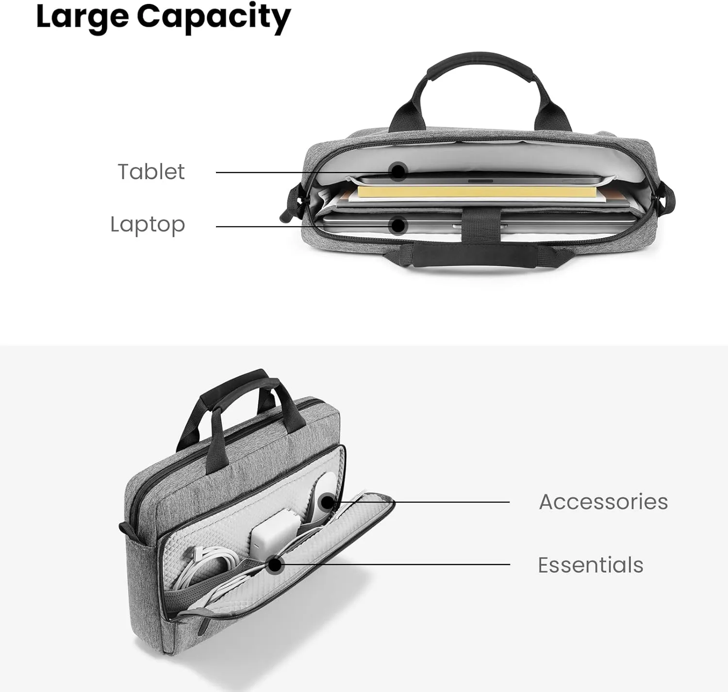 tomtoc Protective Laptop Shoulder Bag for 15.6 Inch Universal HP Dell Acer ASUS Lenovo Laptop Chromebook Ultrabook, Multi-Functional Business Laptop Briefcase for 15 16 In MacBook Air/Pro M4/M3/M2/M1