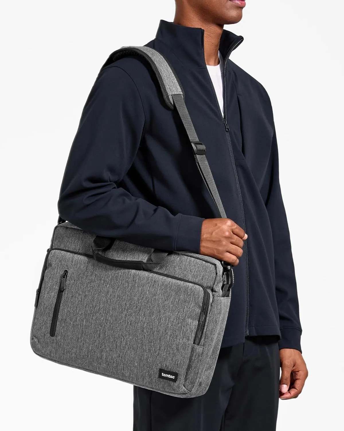 tomtoc Protective Laptop Shoulder Bag for 15.6 Inch Universal HP Dell Acer ASUS Lenovo Laptop Chromebook Ultrabook, Multi-Functional Business Laptop Briefcase for 15 16 In MacBook Air/Pro M4/M3/M2/M1