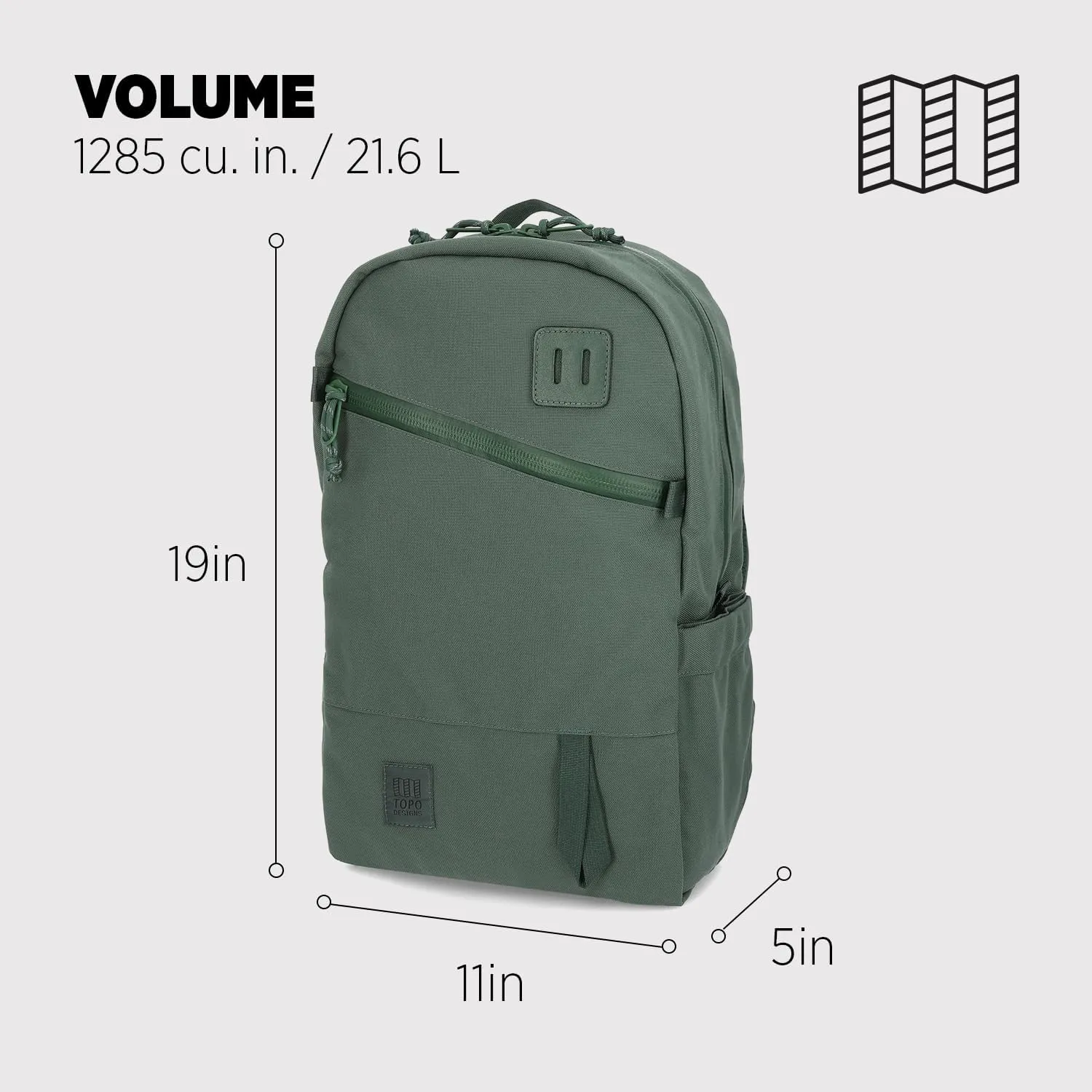 Topo Designs Daypack Tech – Daily Backpack Designed in Denver, Functional Commuter Bag, 2 Padded Laptop Sleeves (Forest)