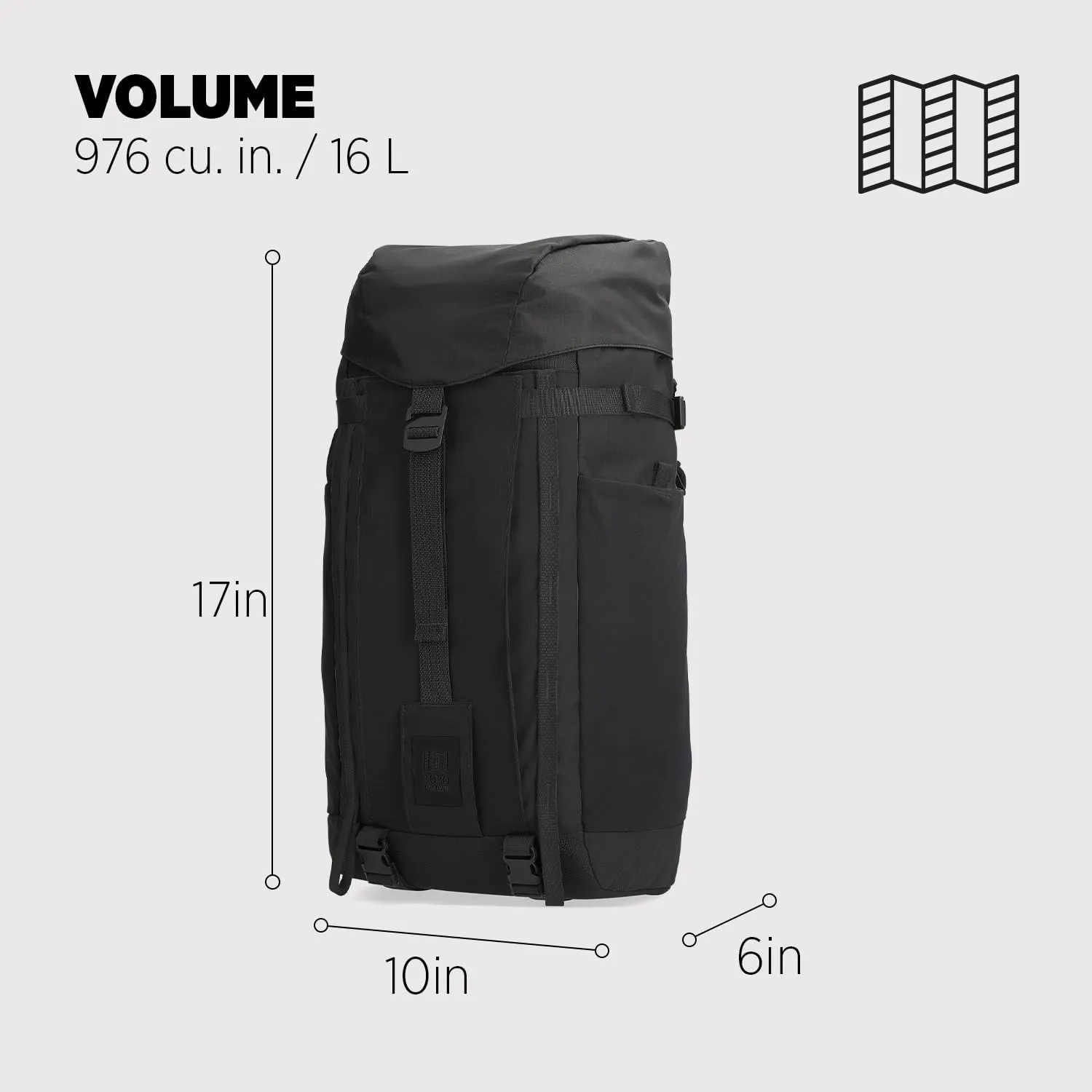 Topo Designs Mountain Pack 16L 2.0, Black / Black