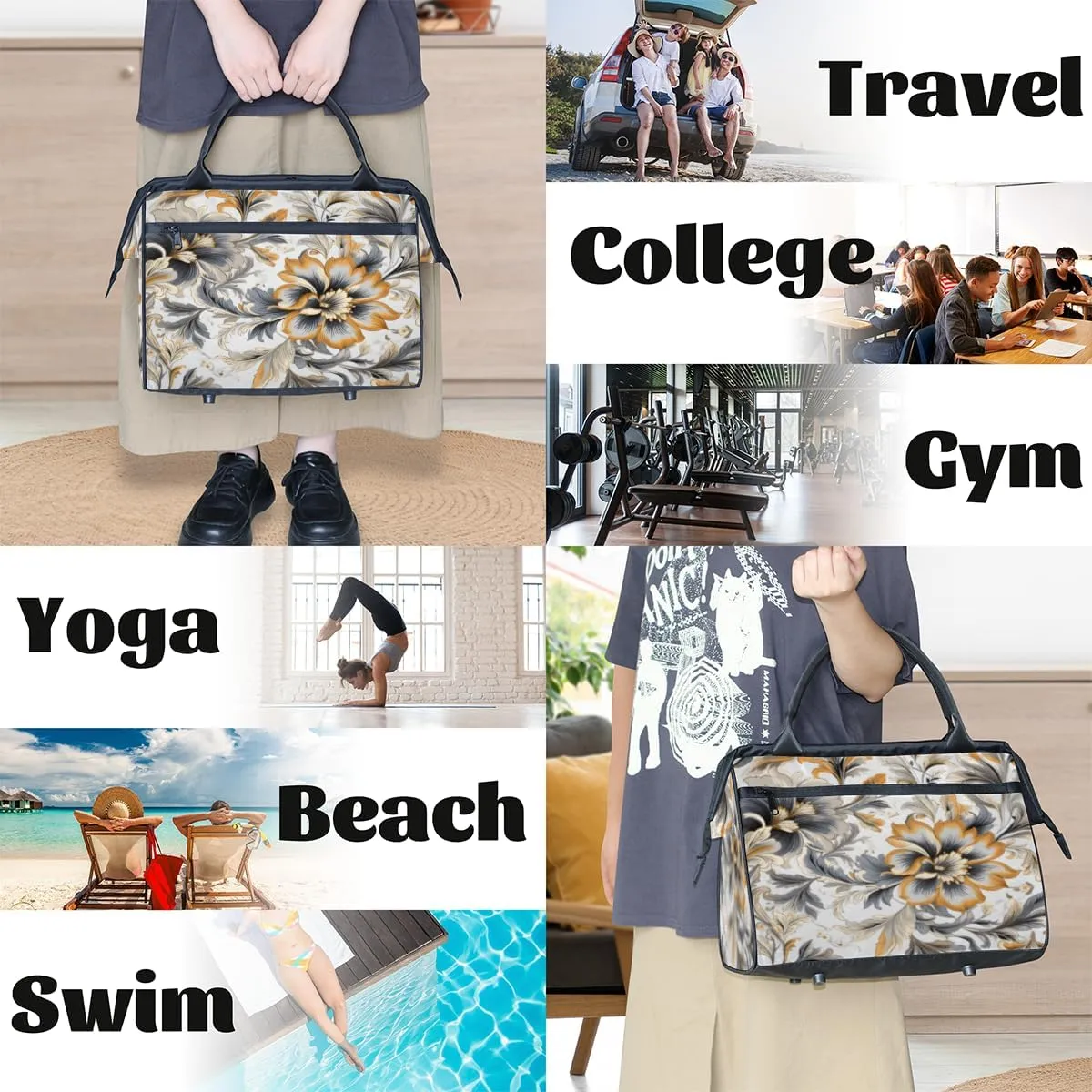 Tote Bag for Women, Lightweight Tote Bag with Zipper, Large Shoulder Bag Handbag for Travel, Work