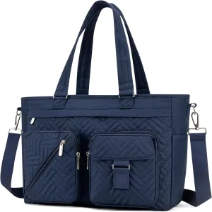 Tote Bag for Women Work Tote Bag with 15.6 Inch Laptop Compartment Quilted Teacher Laptop Bag with Zipper