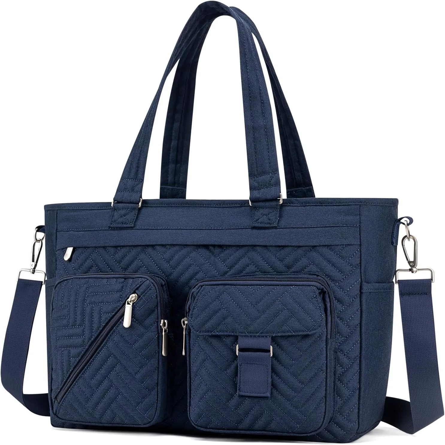 Tote Bag for Women Work Tote Bag with 15.6 Inch Laptop Compartment Quilted Teacher Laptop Bag with Zipper