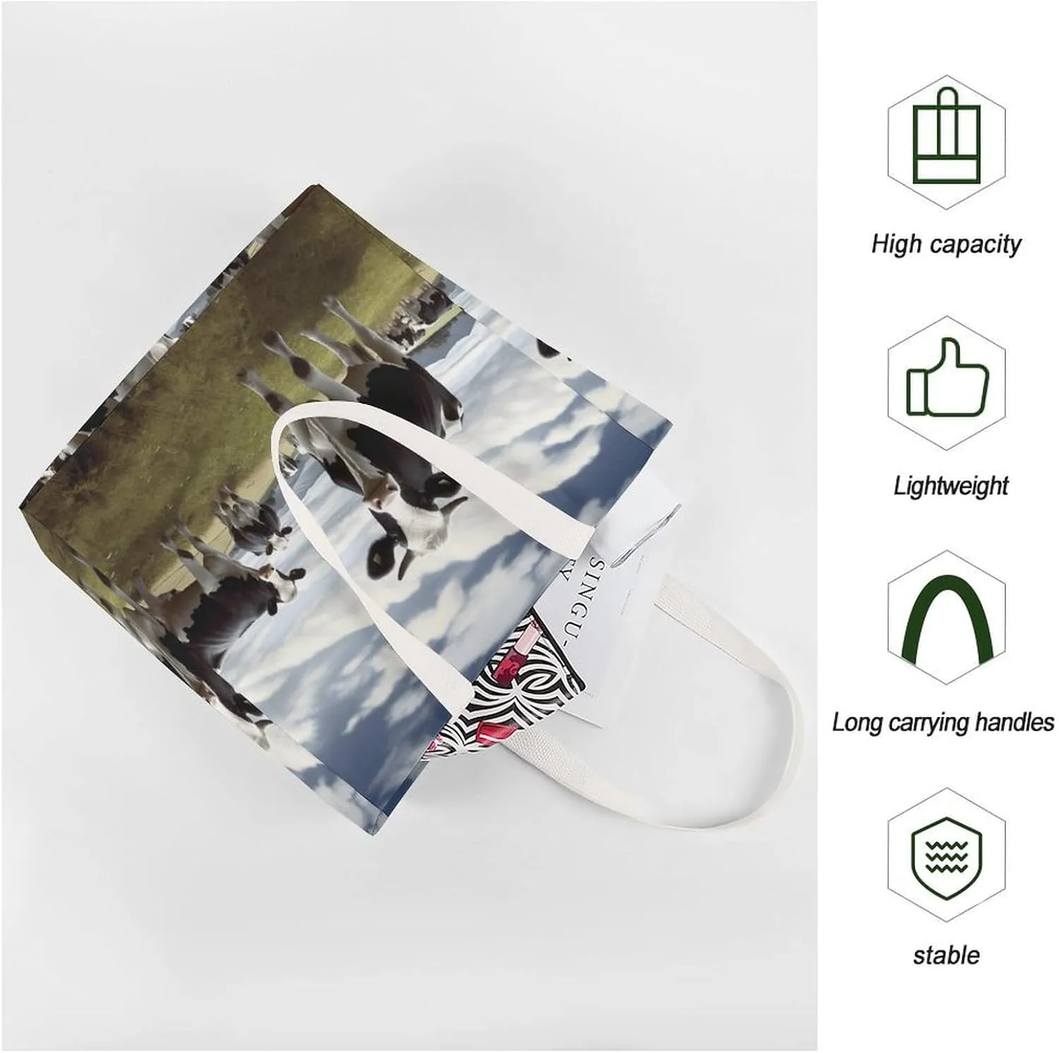 Tote Bag Laptop Handbag Elk Artwork Grocery Bag Canvas Shoulder Bag Crossbody Bag for Travel