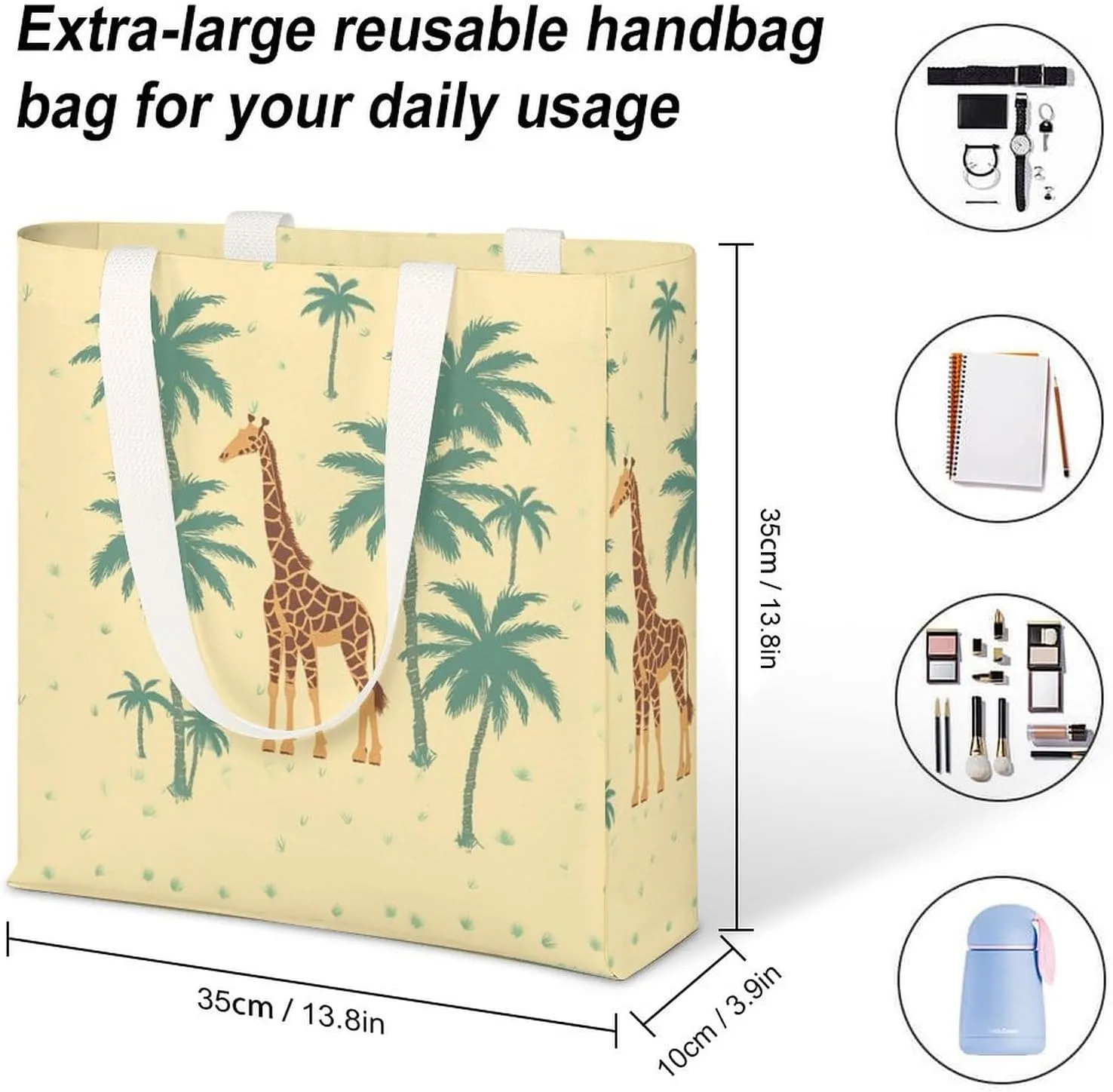 Tote Bag Laptop Handbag Glowing Zebra Grocery Bag Canvas Shoulder Bag Crossbody Bag for Travel