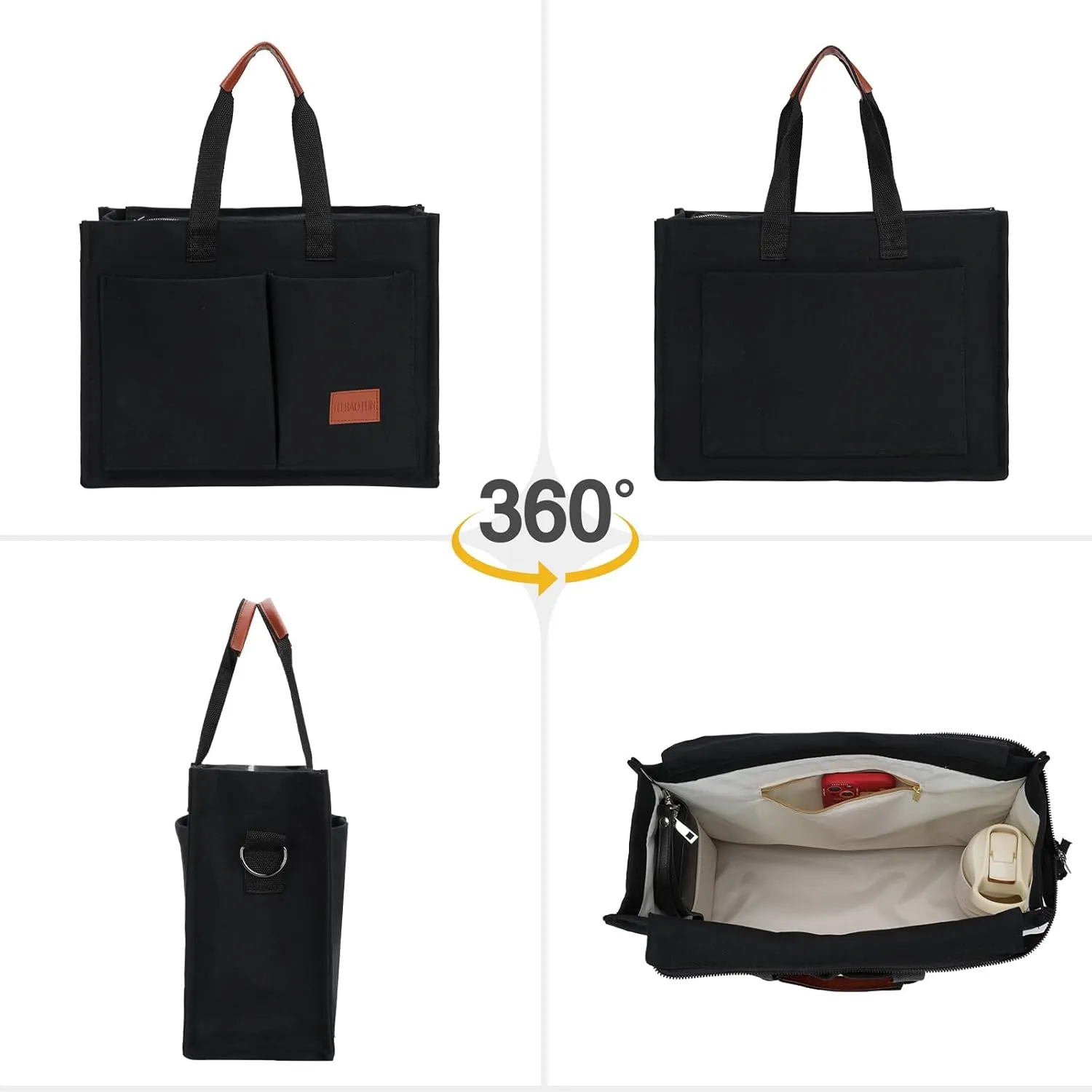 Tote Bag with Compartments Church Bible Bag Laptop Large Tote Bag for Women Nice Gift.