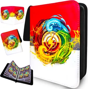 Trading Card Binder for Cards, 4-Pocket Portable Card Collector Ablum Holder Book Fits 400 Cards with 50 Removable Sleeve, Display Storage Carrying Cases for TCG