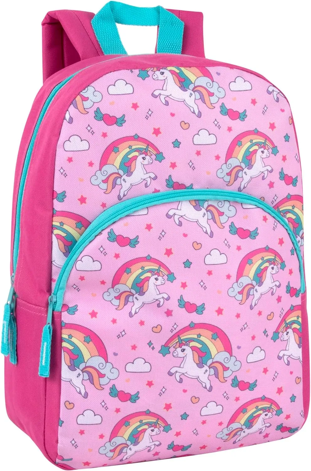 Trail maker 15 Inch Kids Backpacks for Preschool, Kindergarten, Elementary School Boys and Girls with Padded Straps (Rainbow Unicorn Magic)