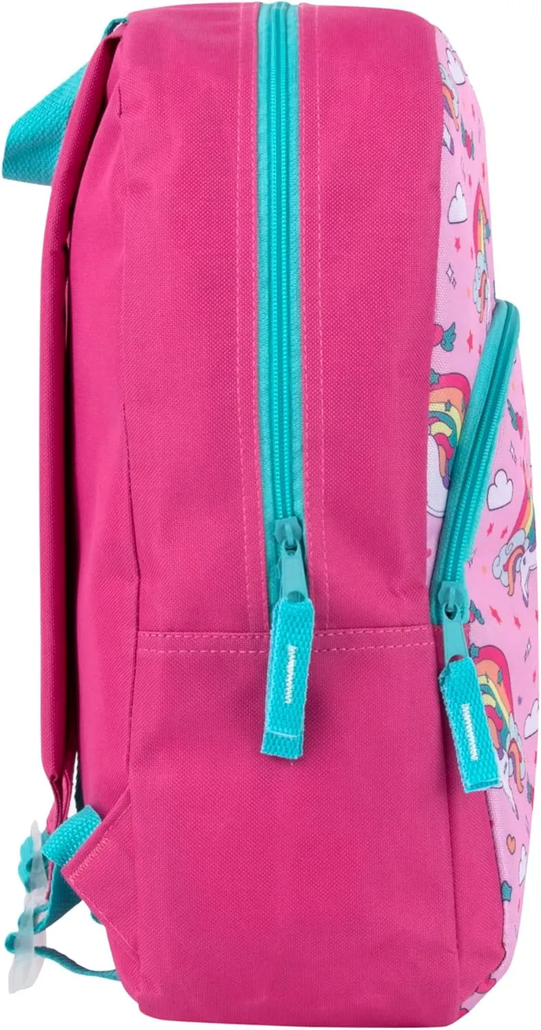 Trail maker 15 Inch Kids Backpacks for Preschool, Kindergarten, Elementary School Boys and Girls with Padded Straps (Rainbow Unicorn Magic)