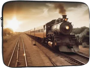 Train and Railway Laptop Sleeve 15 inch Shockproof Protective Computer Carrying Cover Water Resistant Computer Bag Laptop Case Briefcase Handbags Portable Laptop Bag Gifts for Men Women
