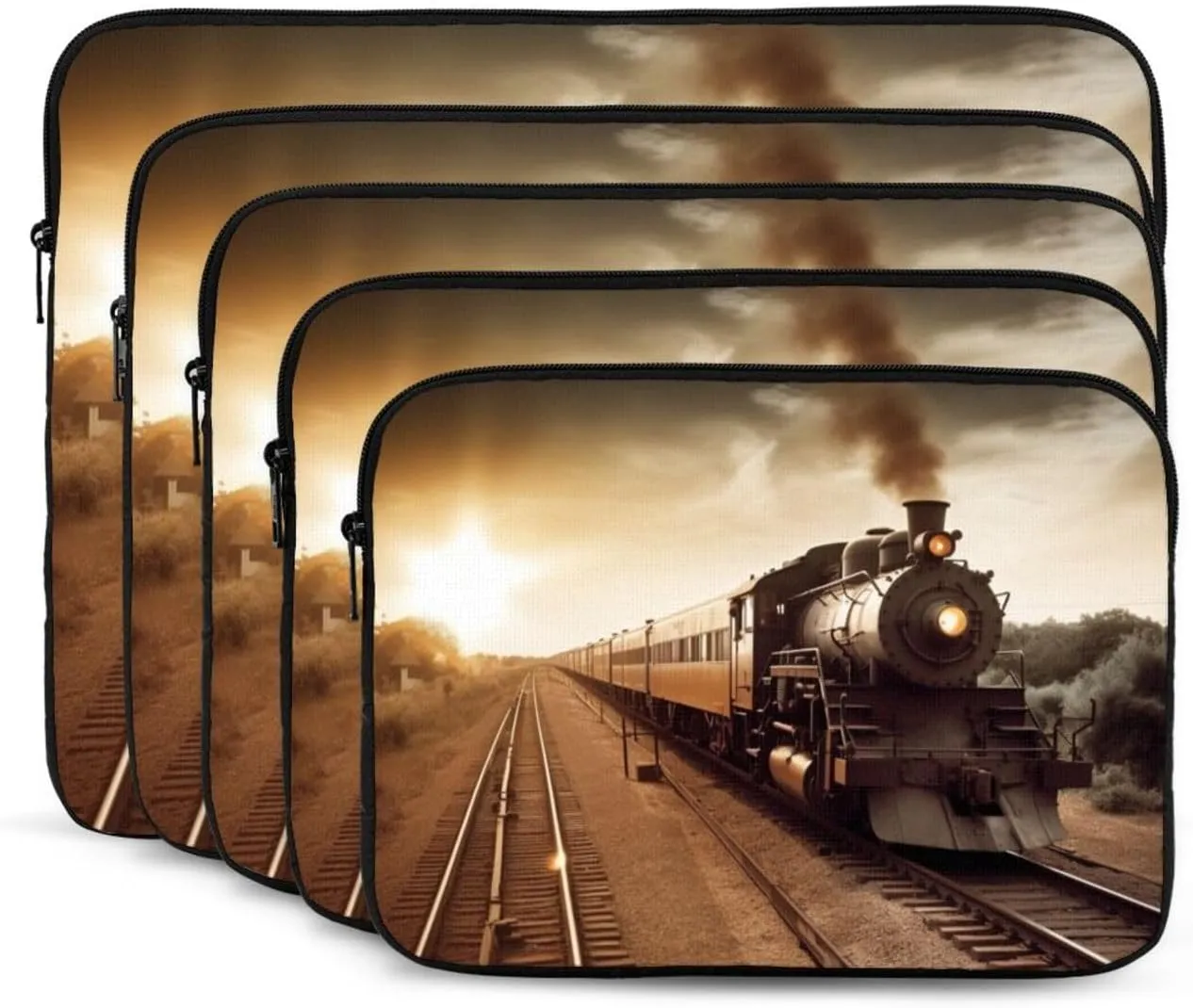 Train and Railway Laptop Sleeve 15 inch Shockproof Protective Computer Carrying Cover Water Resistant Computer Bag Laptop Case Briefcase Handbags Portable Laptop Bag Gifts for Men Women