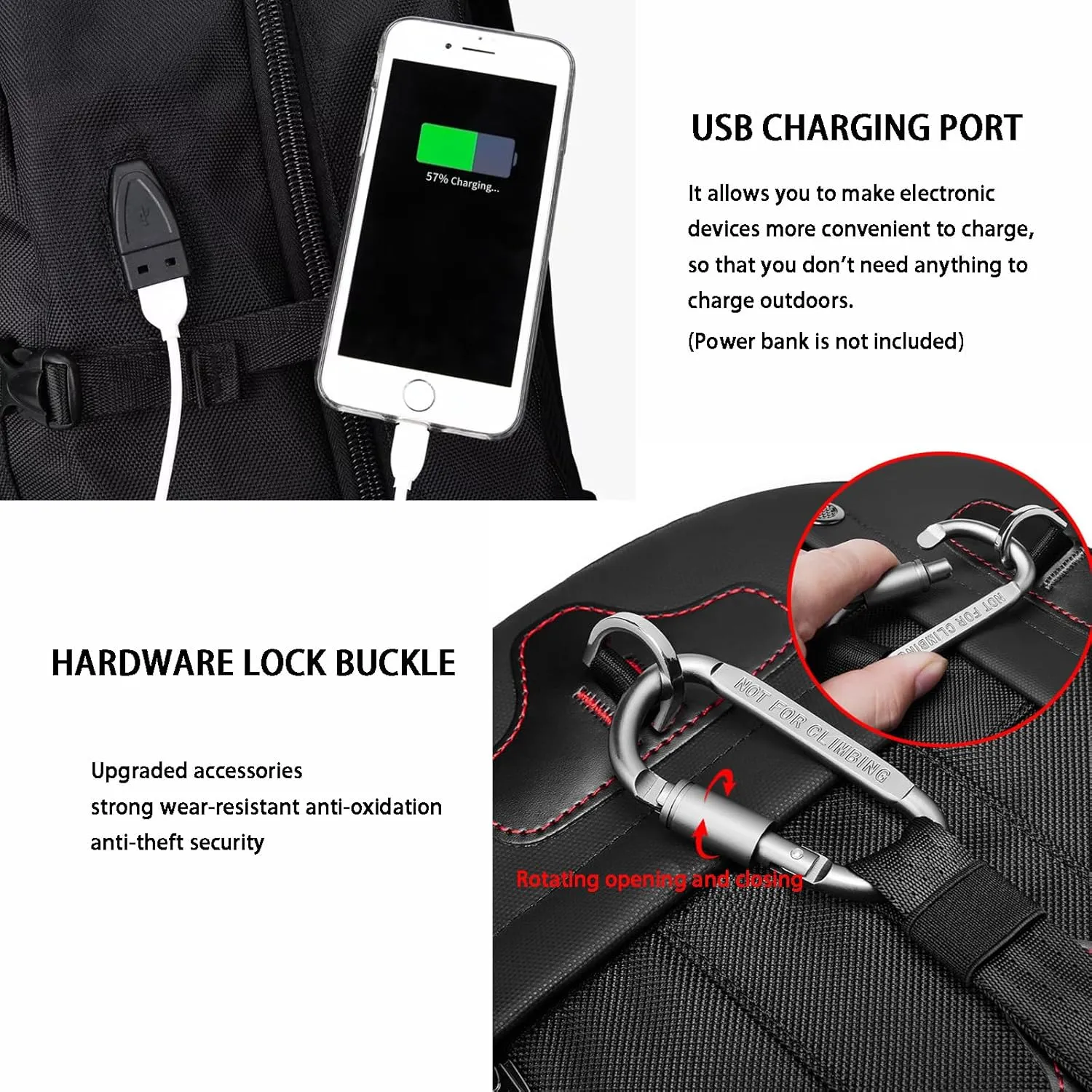 Travel Backpack, Extra Large Backpack for Men, Expandable Backpack with USB Port Anti-Theft Business Work Bag (50L, Green)