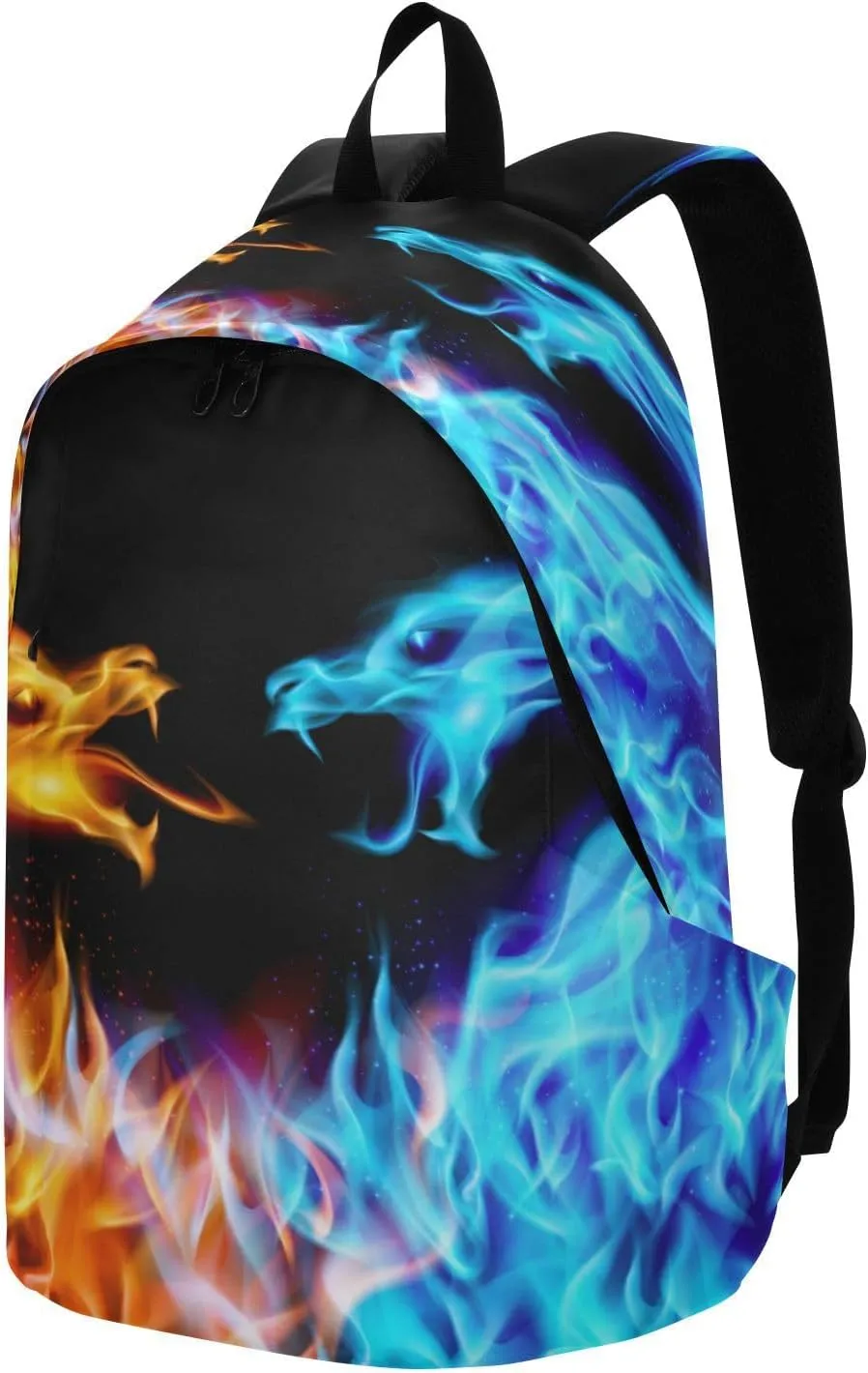 Travel Backpack Laptop Backpack College Computer Bag Gift Blue and Red Fire Dragons for Men & Women