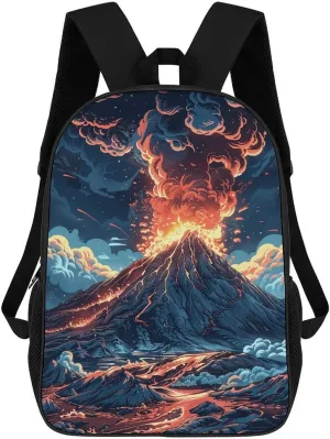 Travel Backpack Sturdy Laptop Backpacks Carry On Backpack Depicts A Volcano Casual Daypack Business Work Bag Water Resistant Computer Bag Weekender Bags for Men Women Gift Bags