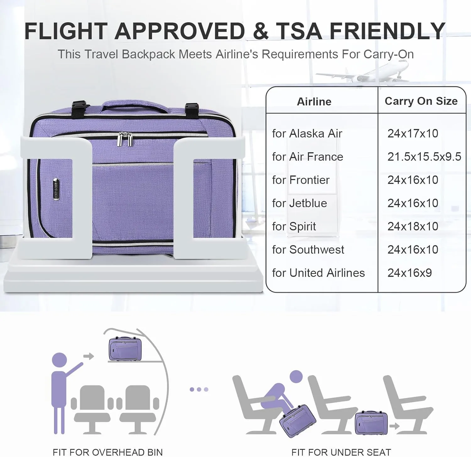 Travel Carry On 17.5" Laptop Expandable Backpack for Men Women, Personal Item Bag Waterproof Airline Approved with USB Charging Hole 3 Packing Cubes, Large Weekender Daypack Business Luggage Suitcase