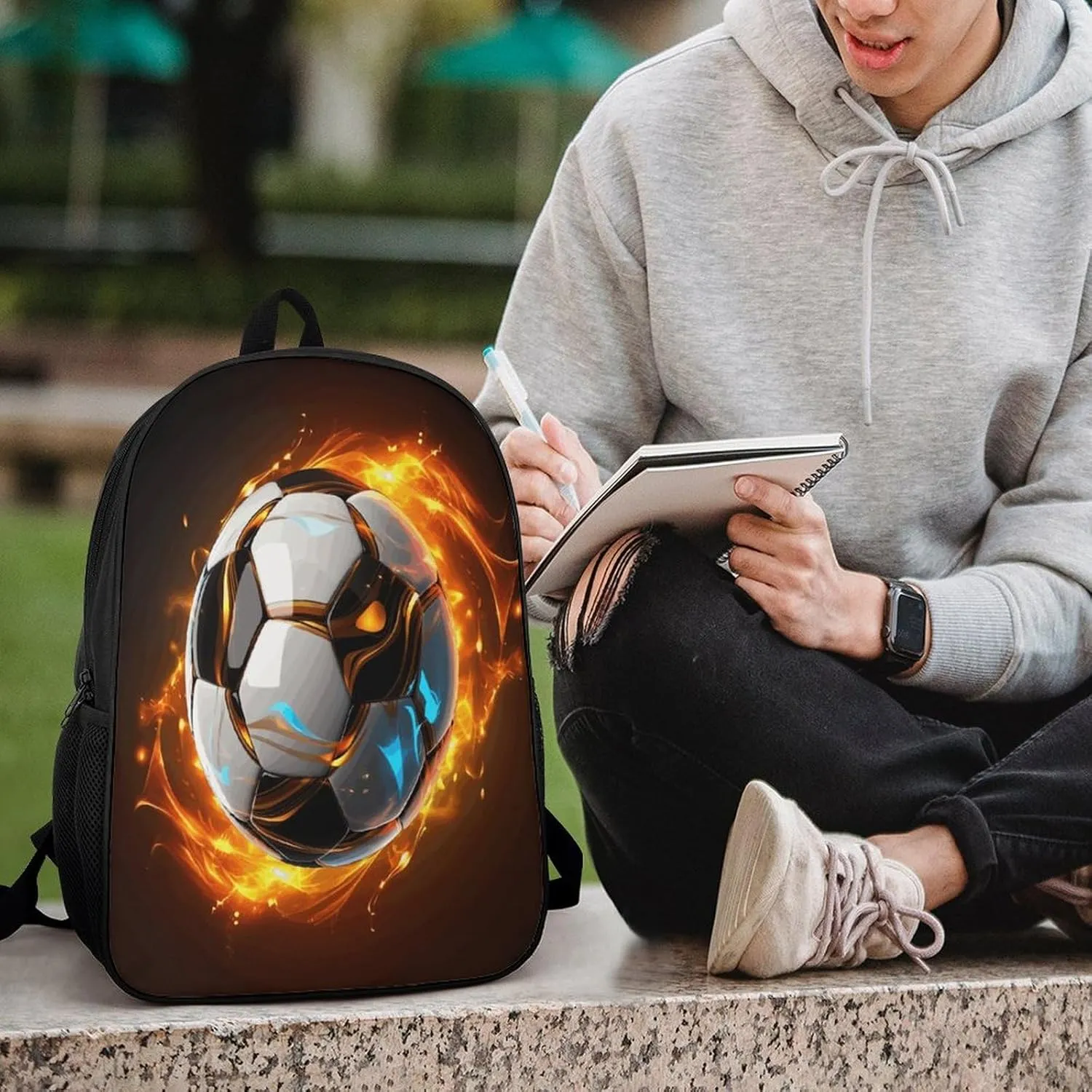 Travel Laptop Backpack Slim Durable Lightweight Back Pack Cute Cool Soccer Ball Small Backpack For Women Men