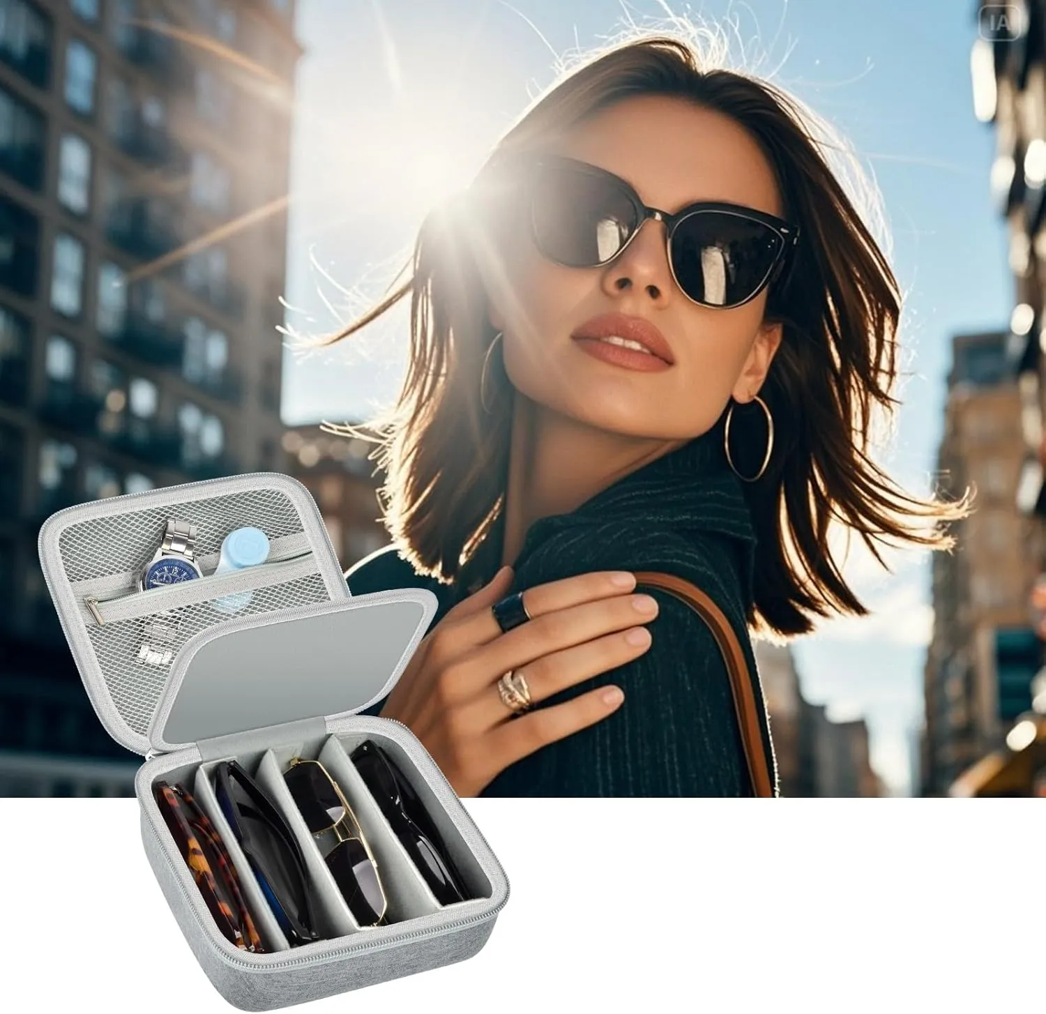 Travel Sunglasses Organizer Cases for Quay Polarized Sunglasses Men Women, Trendy Sunglasse Storage Holder (Bag Only)