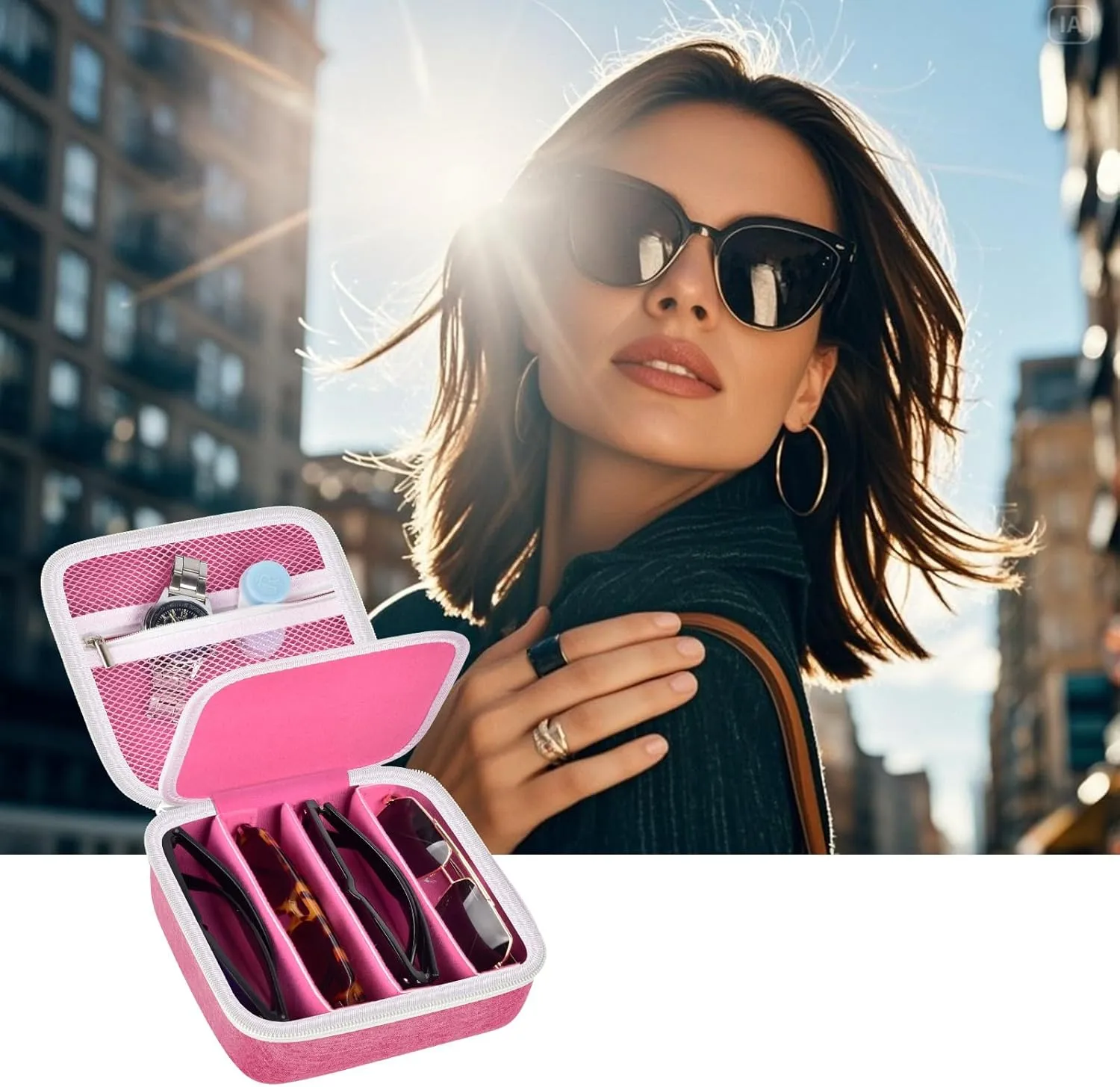 Travel Sunglasses Organizer Cases for Quay Polarized Sunglasses Men Women, Trendy Sunglasse Storage Holder (Bag Only)