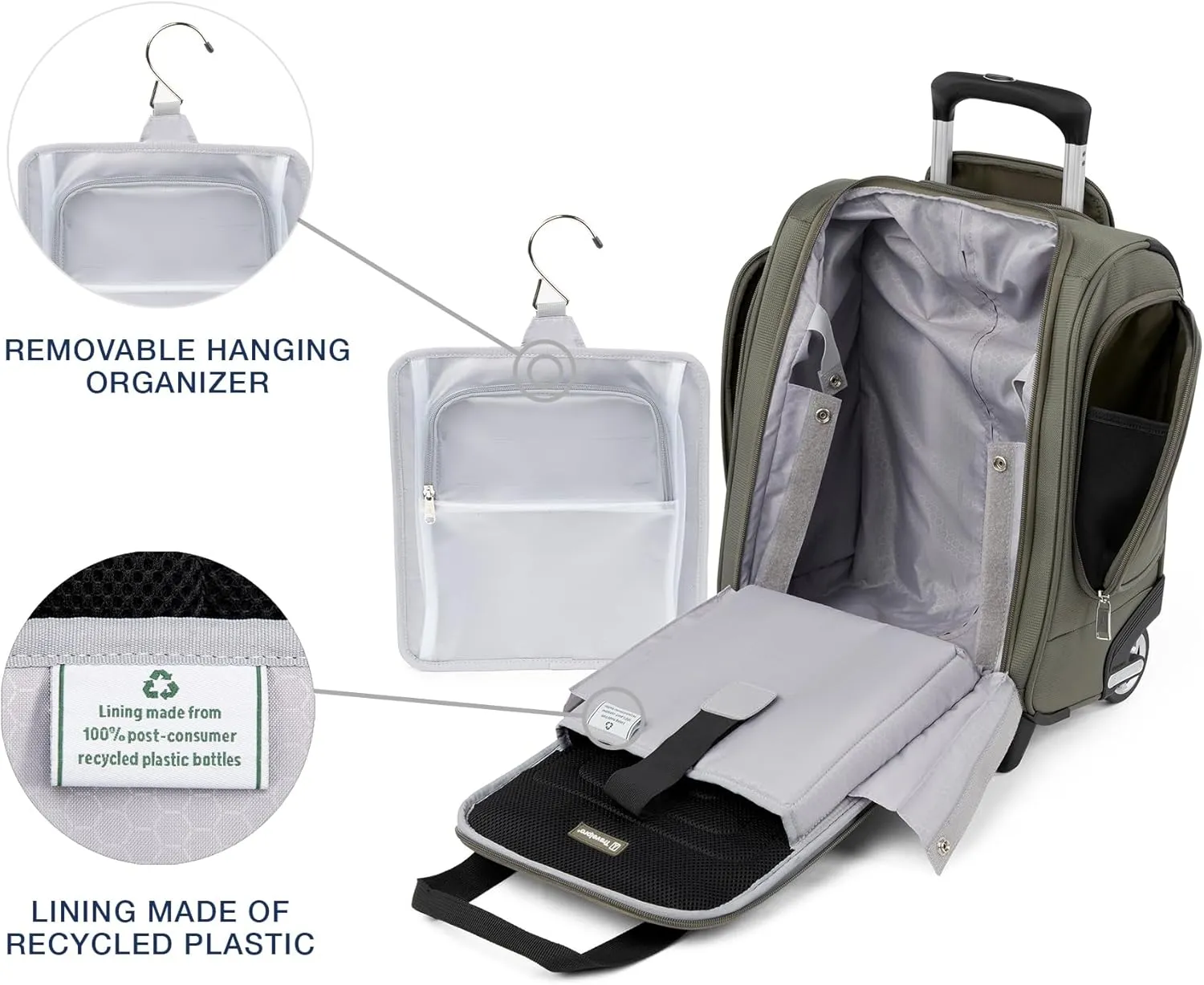 Travelpro Luggage Maxlite 5 Softside Lightweight Rolling Underseat Compact Carry on Upright 2 Wheel Bag, Men and Women, Slate Green, 15-Inch