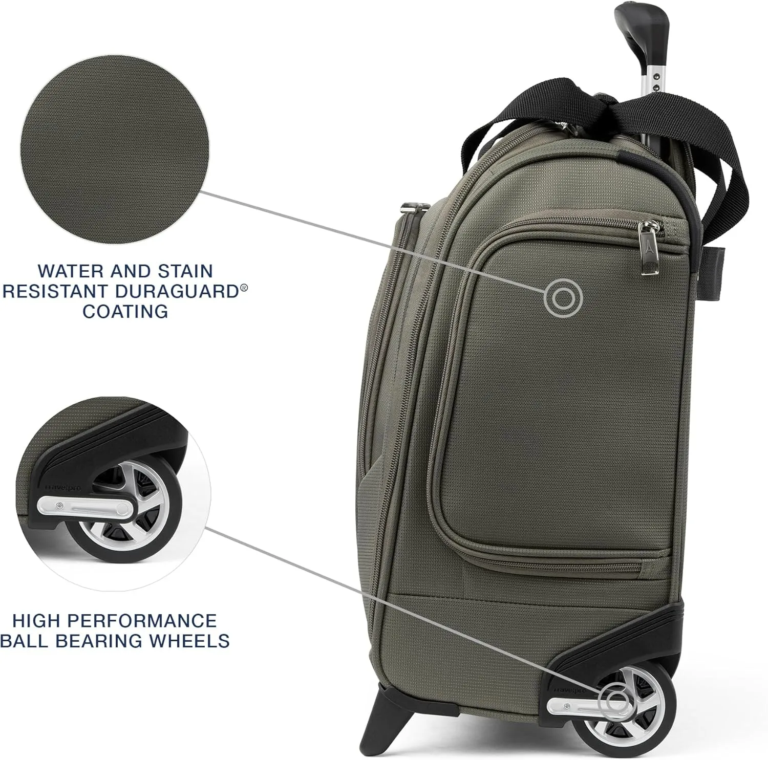 Travelpro Luggage Maxlite 5 Softside Lightweight Rolling Underseat Compact Carry on Upright 2 Wheel Bag, Men and Women, Slate Green, 15-Inch