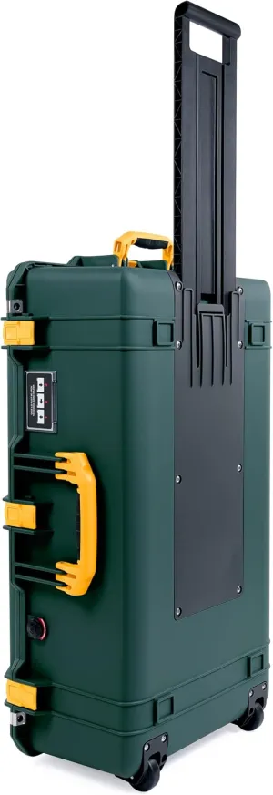 Trekking Green Pelican 1615 Air case with Yellow Handles & latches. Comes empty.
