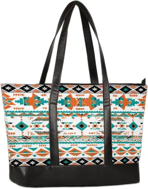 Tribe Ethnic Geometric Large Tote Bags Women Handbags with Zipper, Laptop Tote Bag Shopper Shoulder Bag Handbag, Gifts for Women