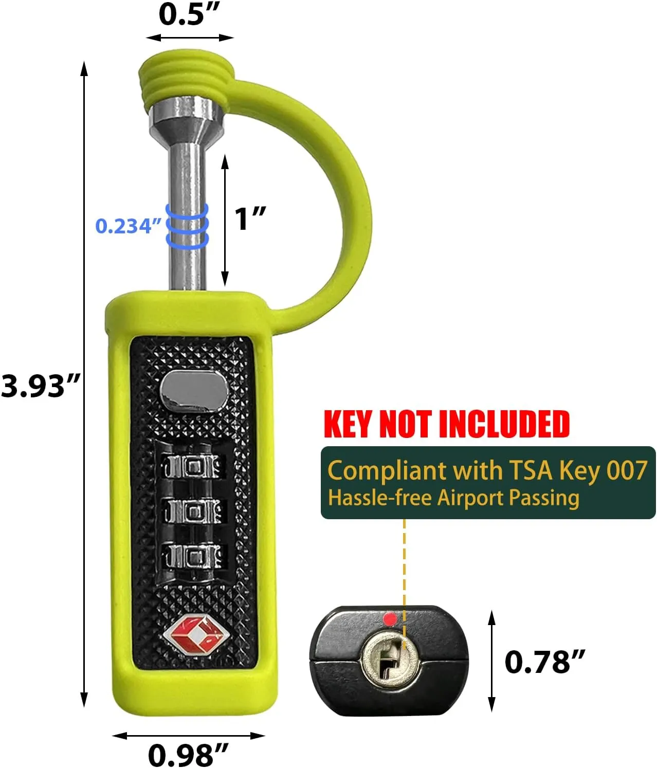 TSA Approved Firearm Travel Case Locks, Gun Case Hard Pistol Cases Lock Gun Carrying Case Lock, Cut-Proof Case TSA Padlocks for Rifles/Revolver/Handgun/Camera Hard Cases