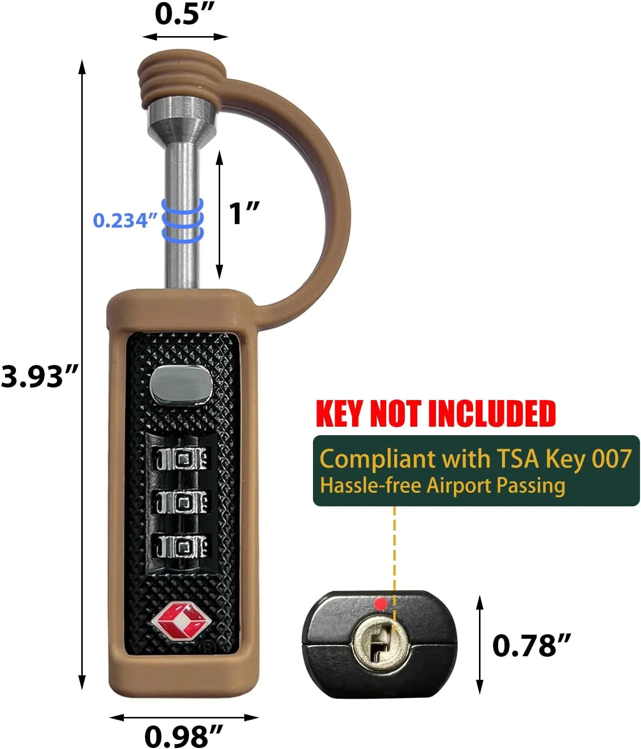 TSA Approved Firearm Travel Case Locks, Gun Case Hard Pistol Cases Lock Gun Carrying Case Lock, Cut-Proof Case TSA Padlocks for Rifles/Revolver/Handgun/Camera Hard Cases