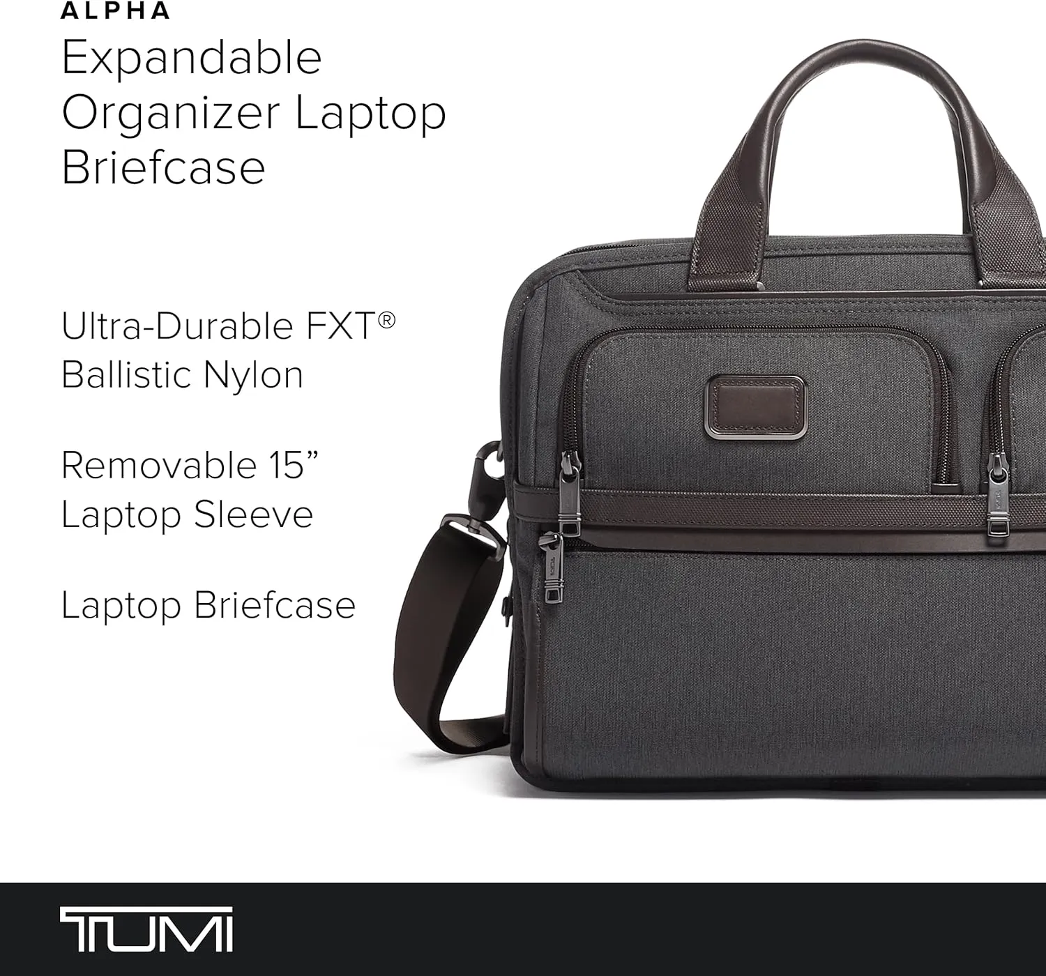 TUMI Alpha Expandable Organizer Laptop Briefcase - 15-Inch Laptop Briefcase Organizer for Men & Women - Travel Laptop Bag