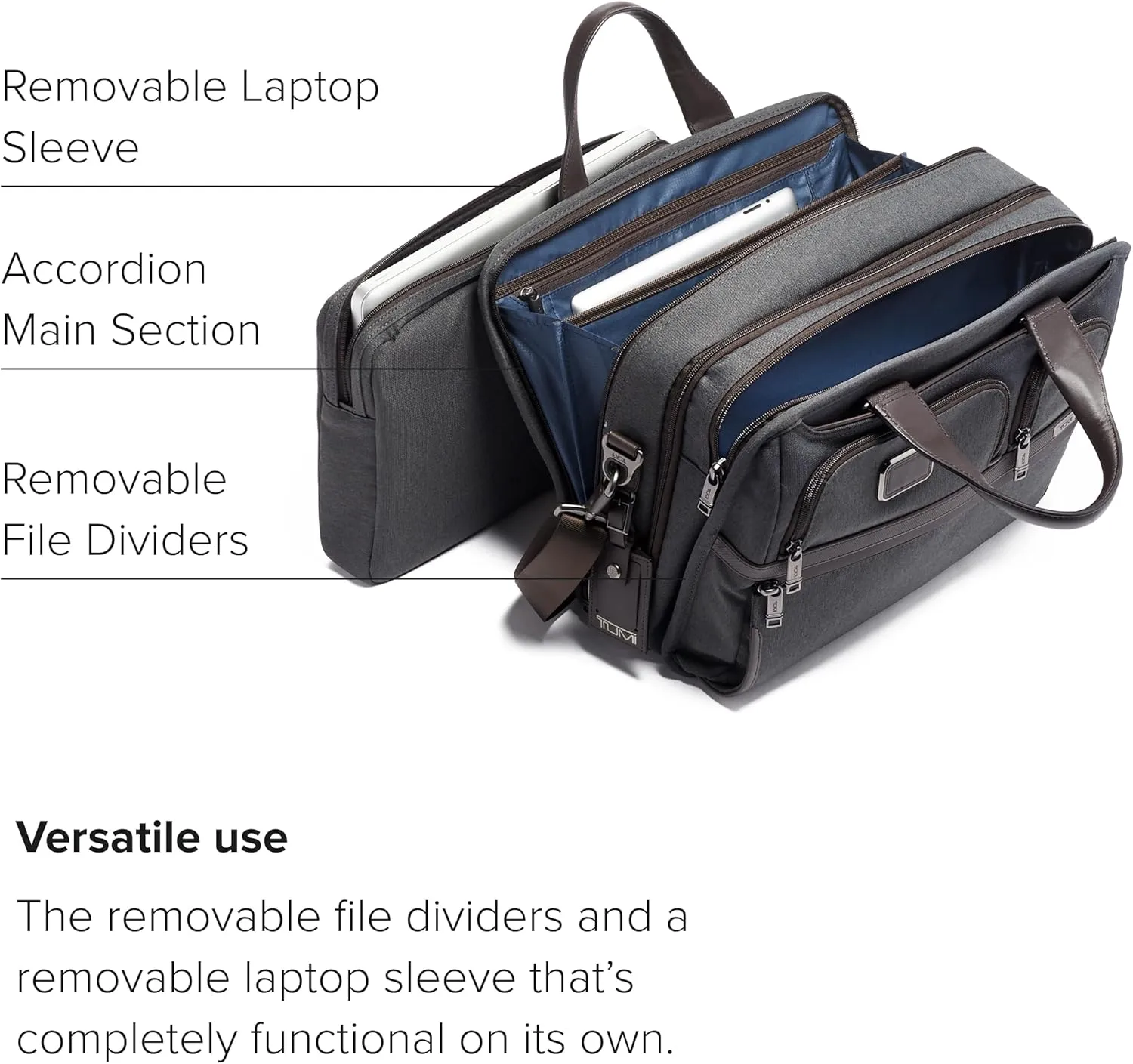 TUMI Alpha Expandable Organizer Laptop Briefcase - 15-Inch Laptop Briefcase Organizer for Men & Women - Travel Laptop Bag