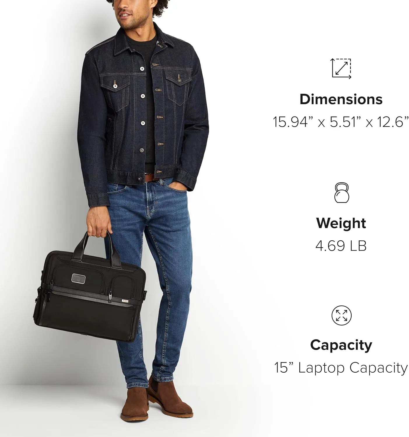 TUMI Alpha Expandable Organizer Laptop Briefcase - 15-Inch Laptop Briefcase Organizer for Men & Women - Travel Laptop Bag
