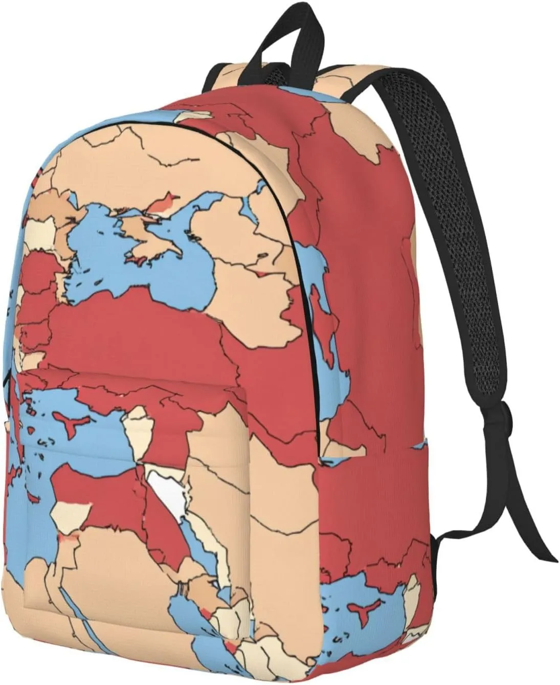 Turkey Regional Map Print Canvas Backpack,For Laptops Up To 17in,Stylish And Lightweight With Adjustable Straps