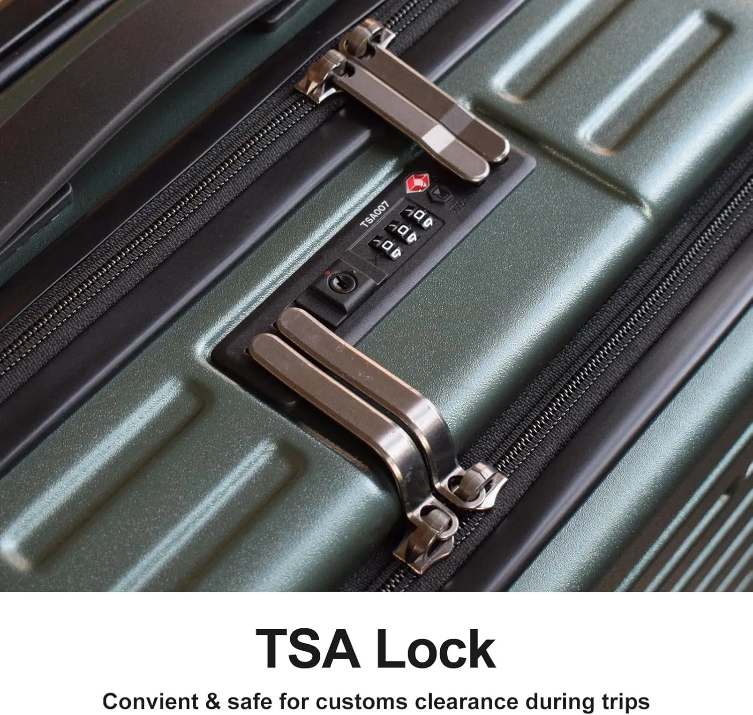 TydeCkare 20" Carry On Luggage with Front Pocket, 22x14.6x10in, 45L, Lightweight ABS PC Hardshell Suitcase with TSA Lock, YKK Zipper & 4 Spinner Silent Wheels, Dark Green