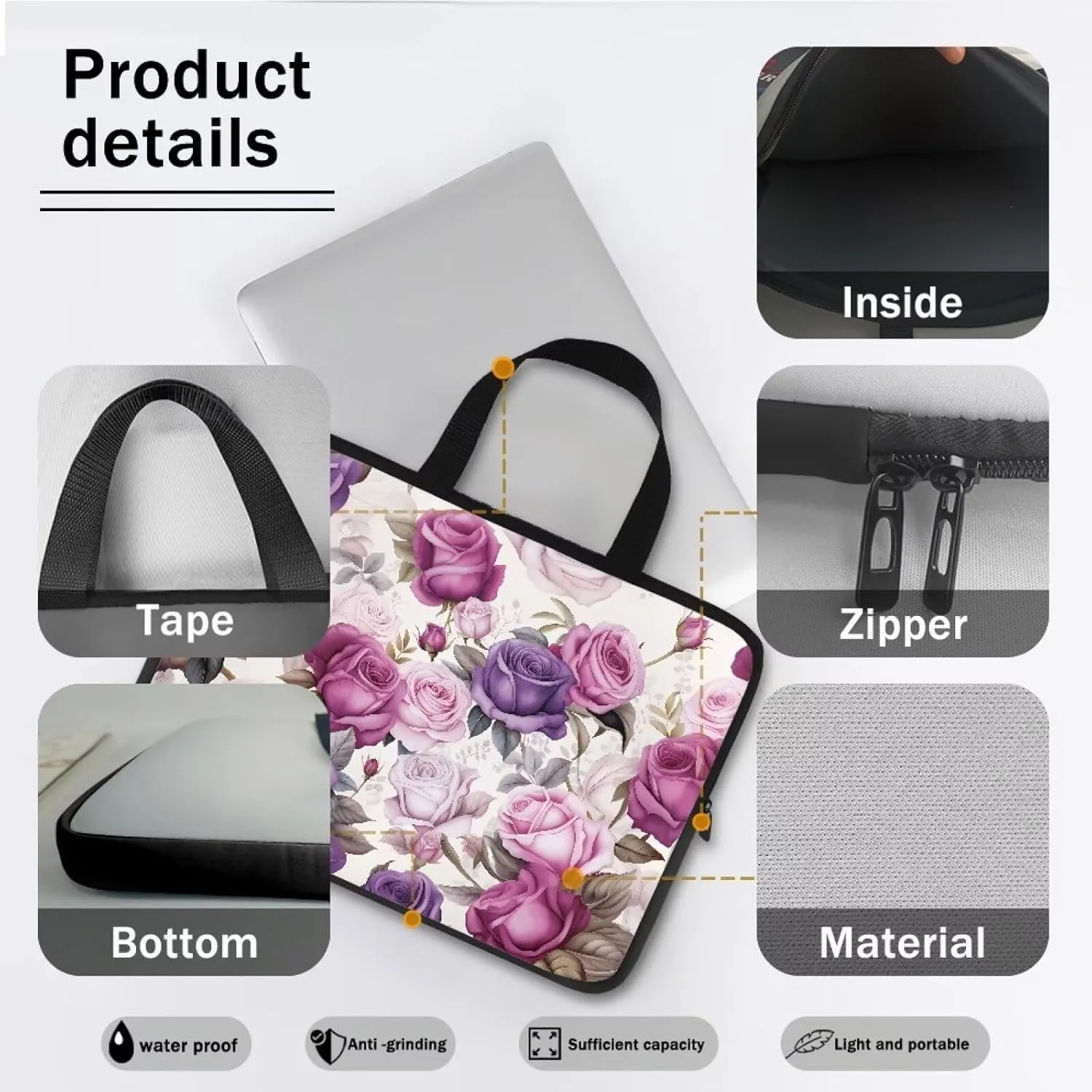 Uasibuni 17 inch Laptop Bag for Women Stylish Laptop Bag Laptop Carrying Bag Case Tablet Travel Cover