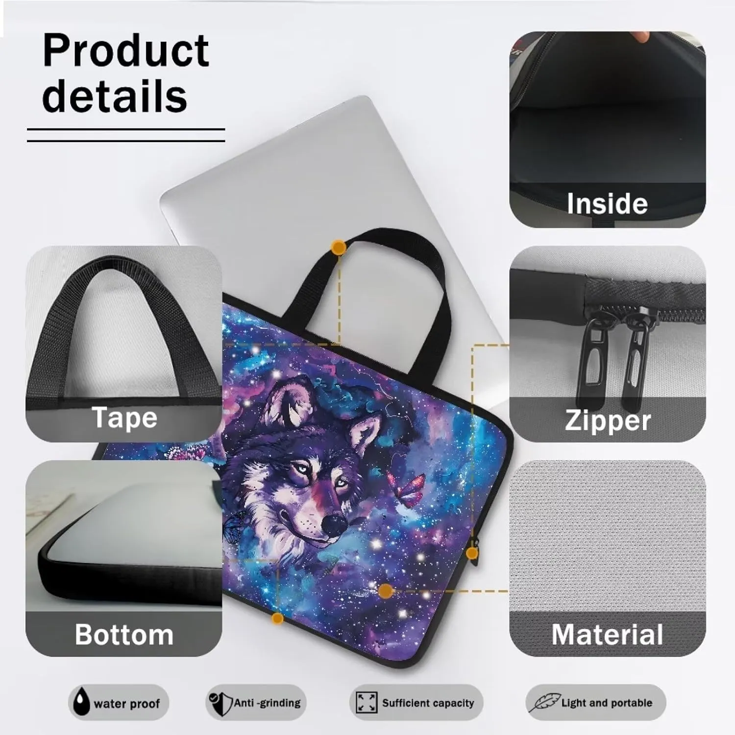 Uasibuni Cute Laptop Cover 17In Laptop Case Bag Laptop Sleeve Messenger Bag Briefcase Laptop Tote Bag Gift for Women Men