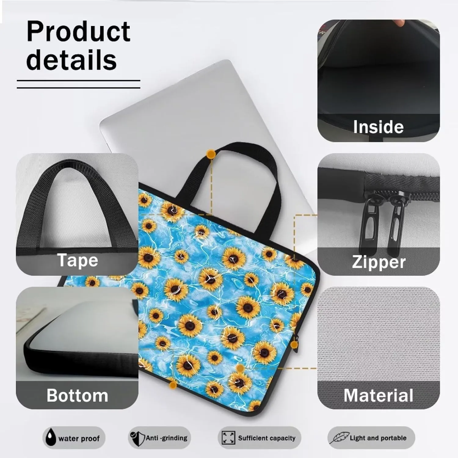 Uasibuni Cute Laptop Tote Bag 17In Laptop Sleeve Case Laptop Case Laptop Bag Gift for Women Men