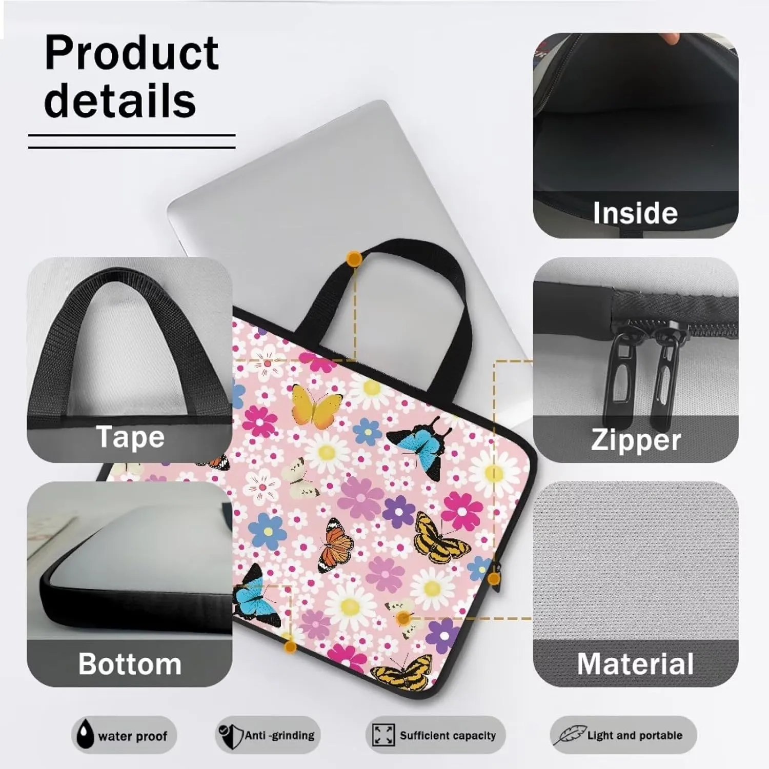 Uasibuni Cute Laptop Tote Bag 17In Laptop Sleeve Case Laptop Case Laptop Bag Gift for Women Men