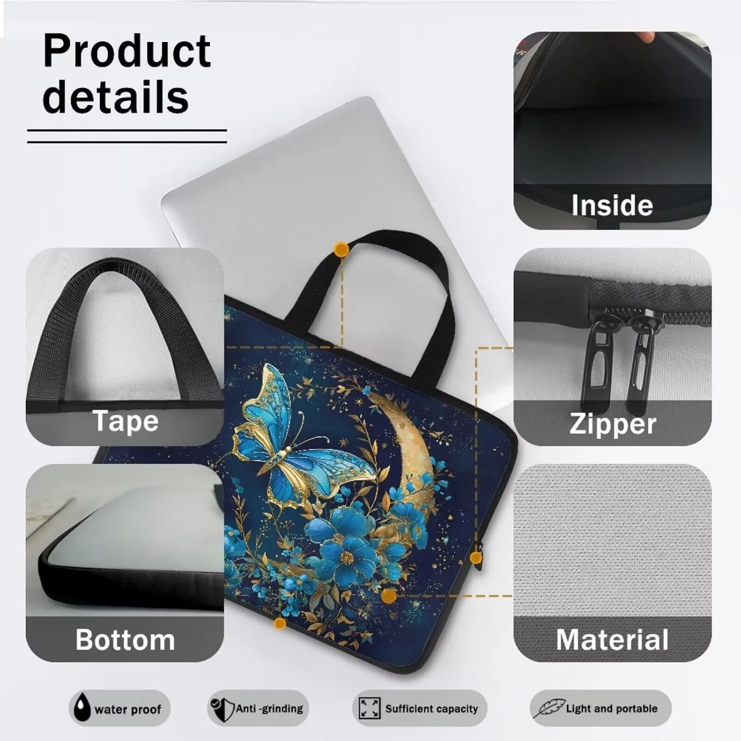 Uasibuni Cute Laptop Tote Bag 17In Laptop Sleeve Case Laptop Case Laptop Bag Gift for Women Men