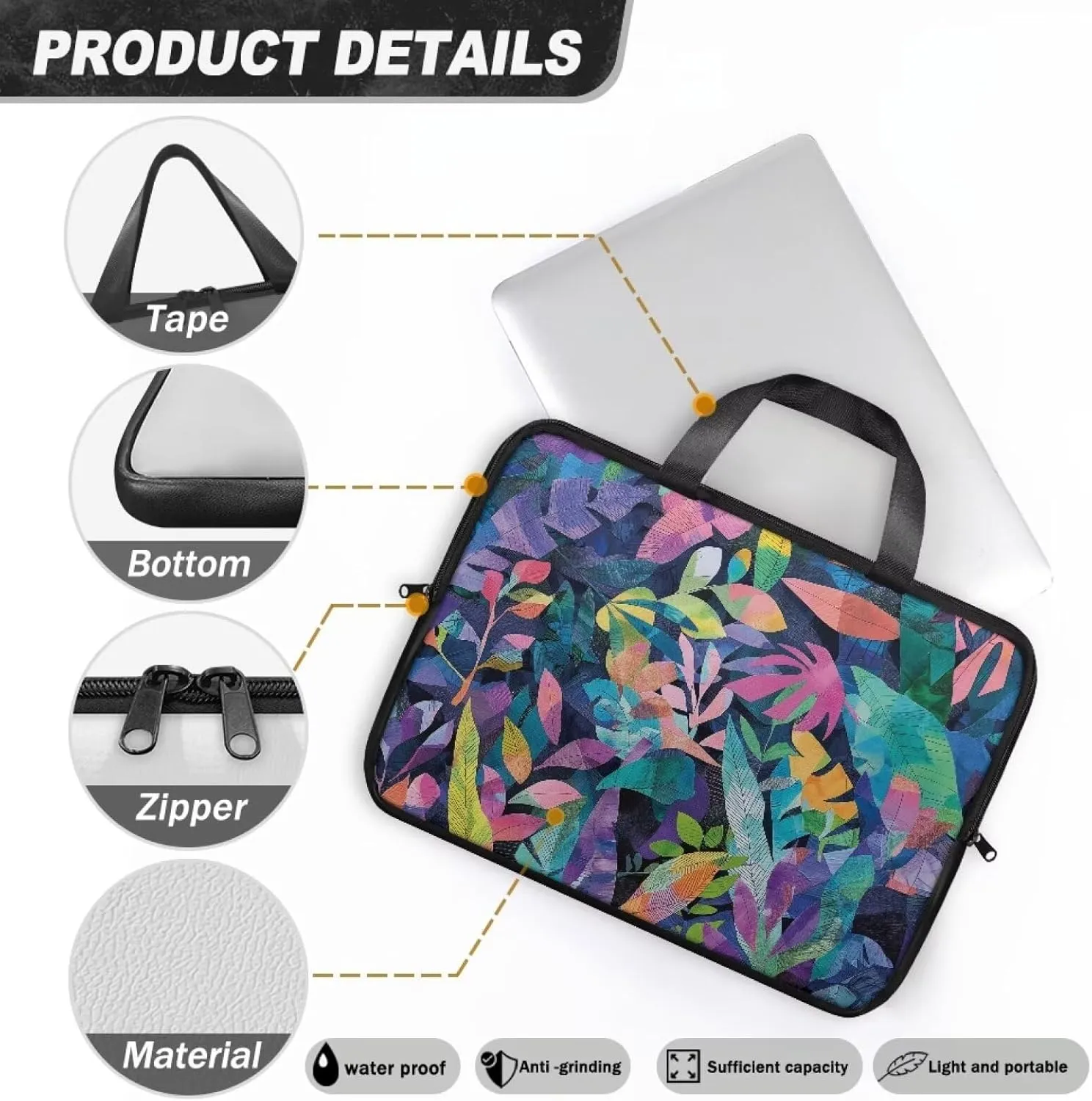 Uasibuni Fashion Laptop Tote Bag with Handle,Travel Laptop Bag 15.6Inch,Laptop Cover Bag 17In