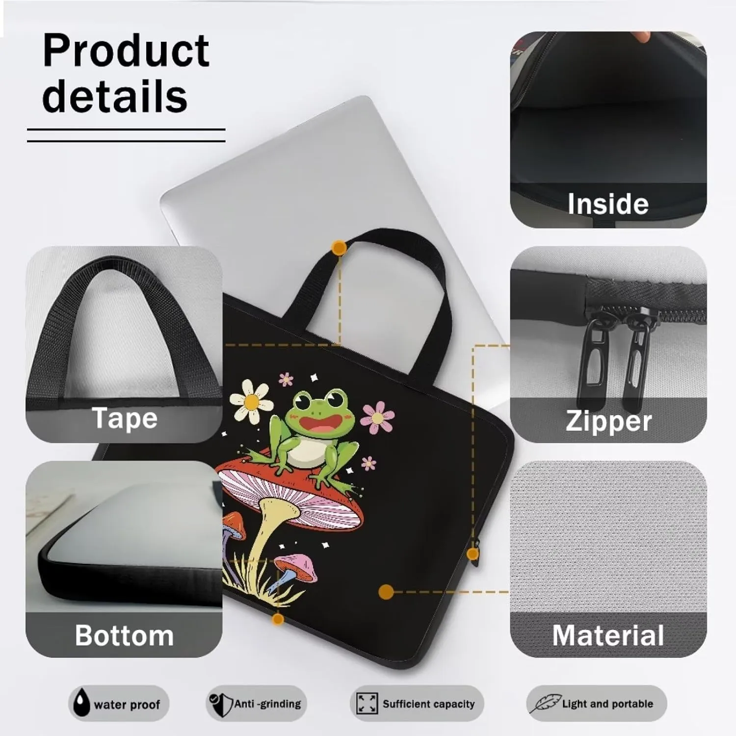 Uasibuni Laptop Sleeve Bag 15.6 In Laptop Bag Laptop Cover Cute Carrying Case for Women Laptop Handbag Tote Bag
