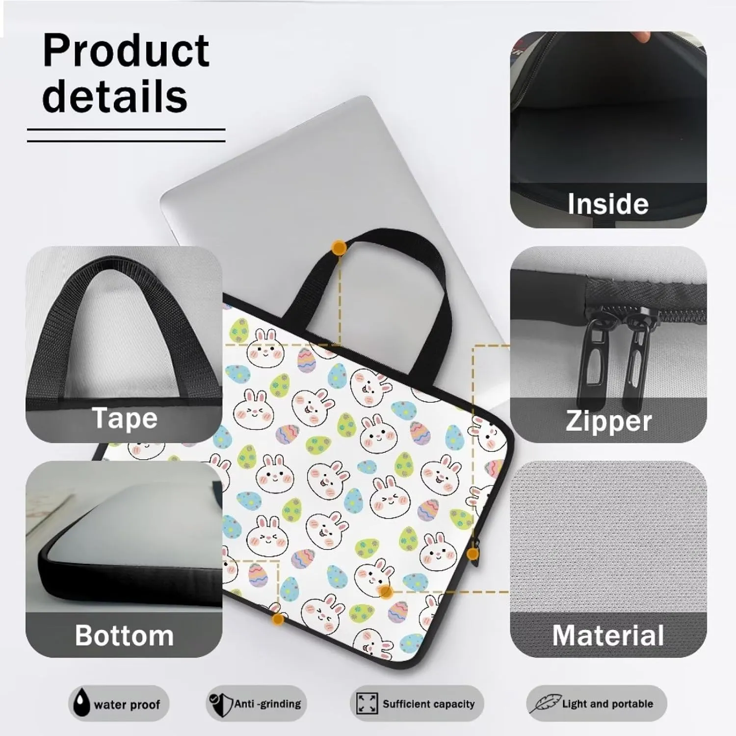 Uasibuni Laptop Sleeve Bag 17 inch Laptop Shoulder Bag Laptop Carrying Case Computer Cover Laptop Bag for Women Men