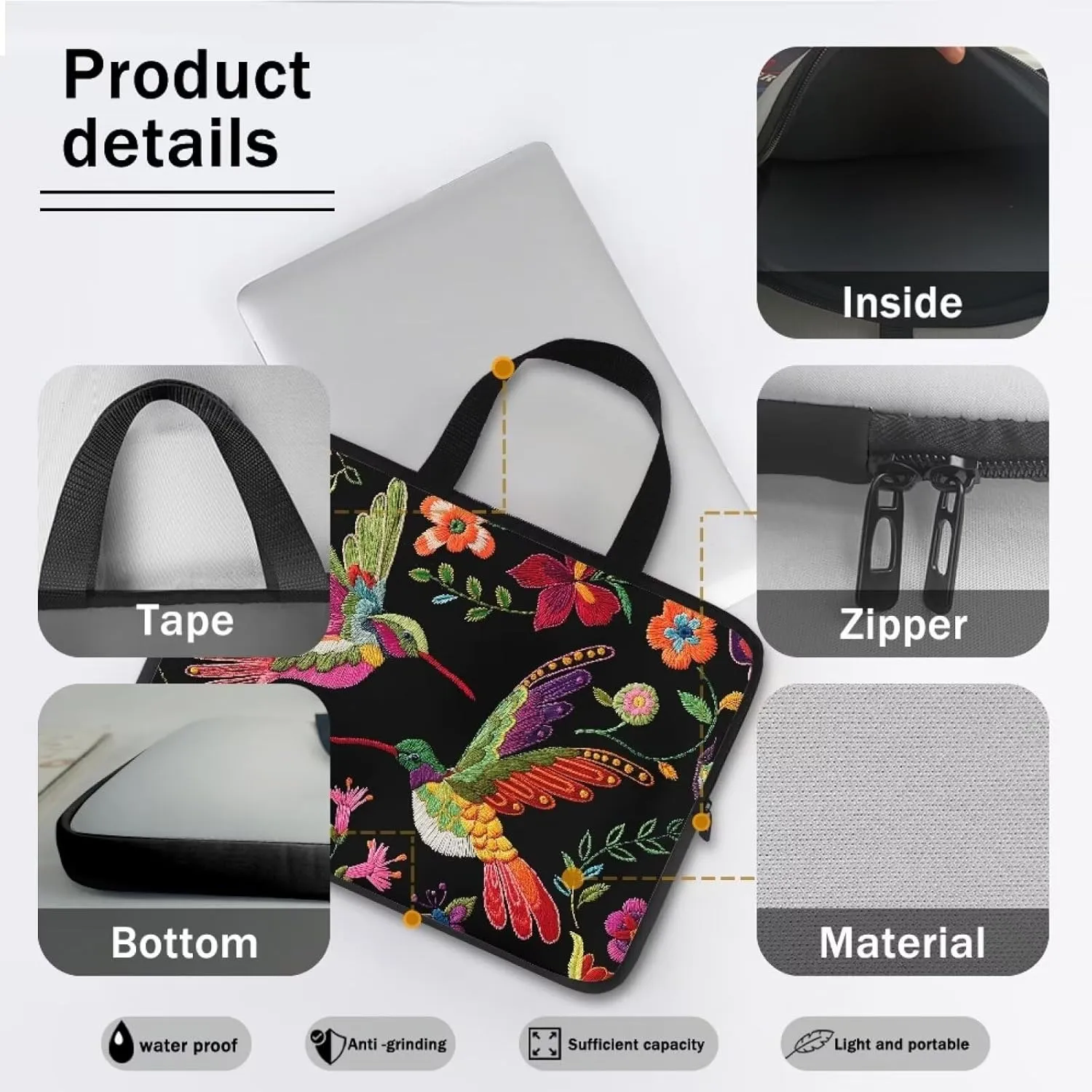 Uasibuni Laptop Sleeve Case with Handle for 14/15.6/ 17In Laptop,Laptop Case Cover Cute Laptop Bag for Women Men