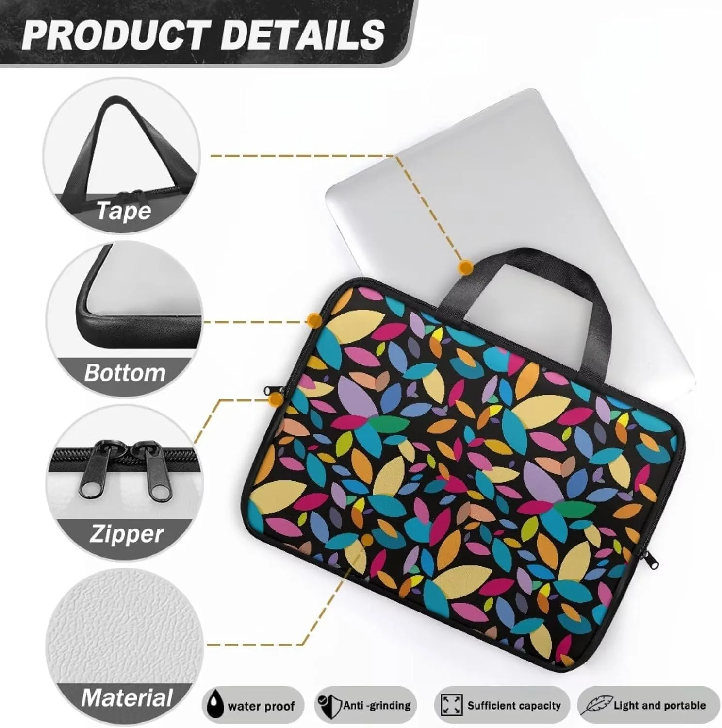 Uasibuni Lightweight Laptop Travel Bag 17" Laptop Bag with Handle,PU Leather Laptop Messenger Bag 15.6"