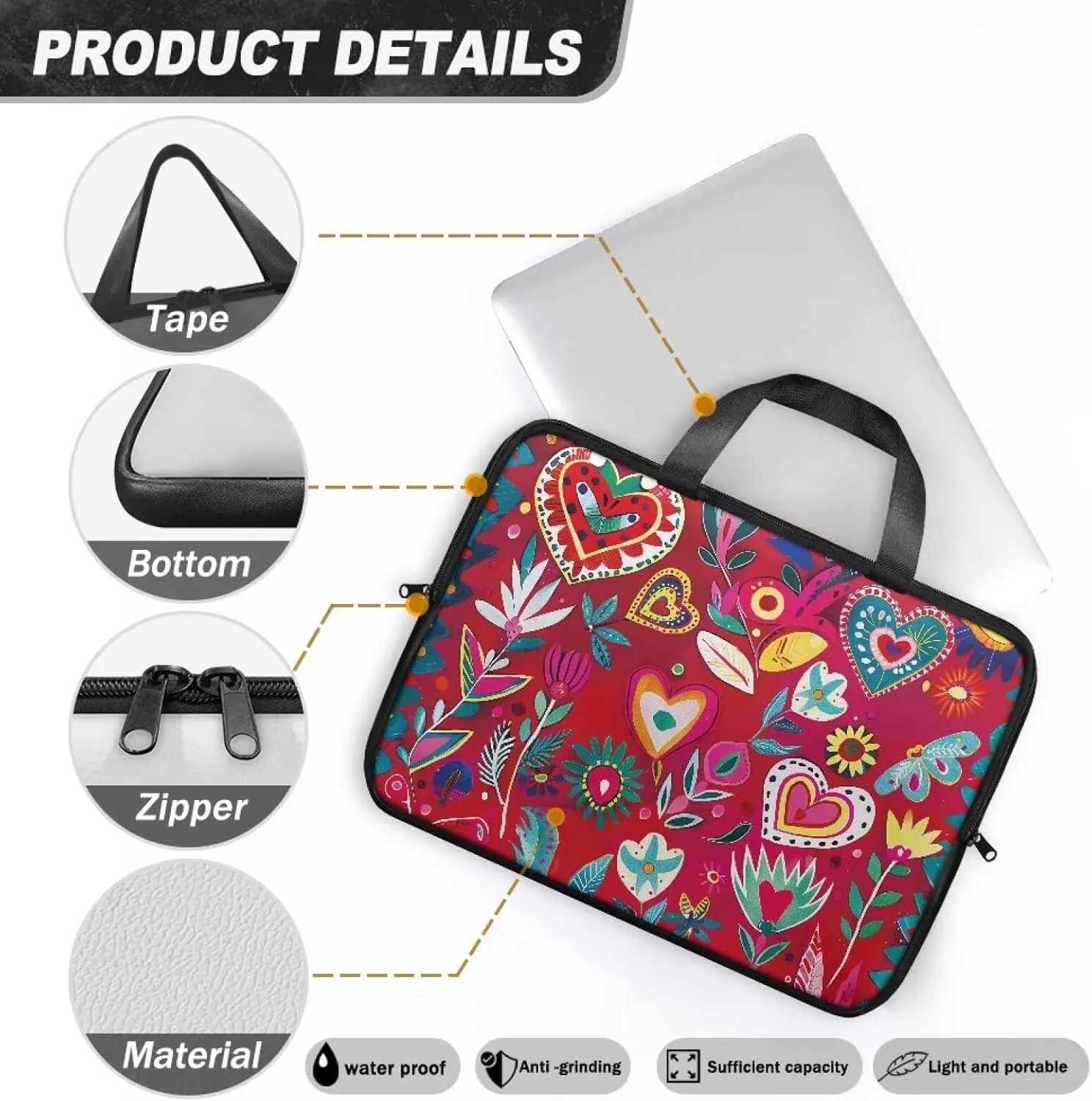 Uasibuni Personalized Laptop Tote Bag,17In/17.3In,Computer Bag Travel Laptop Bag 14"/15.6"