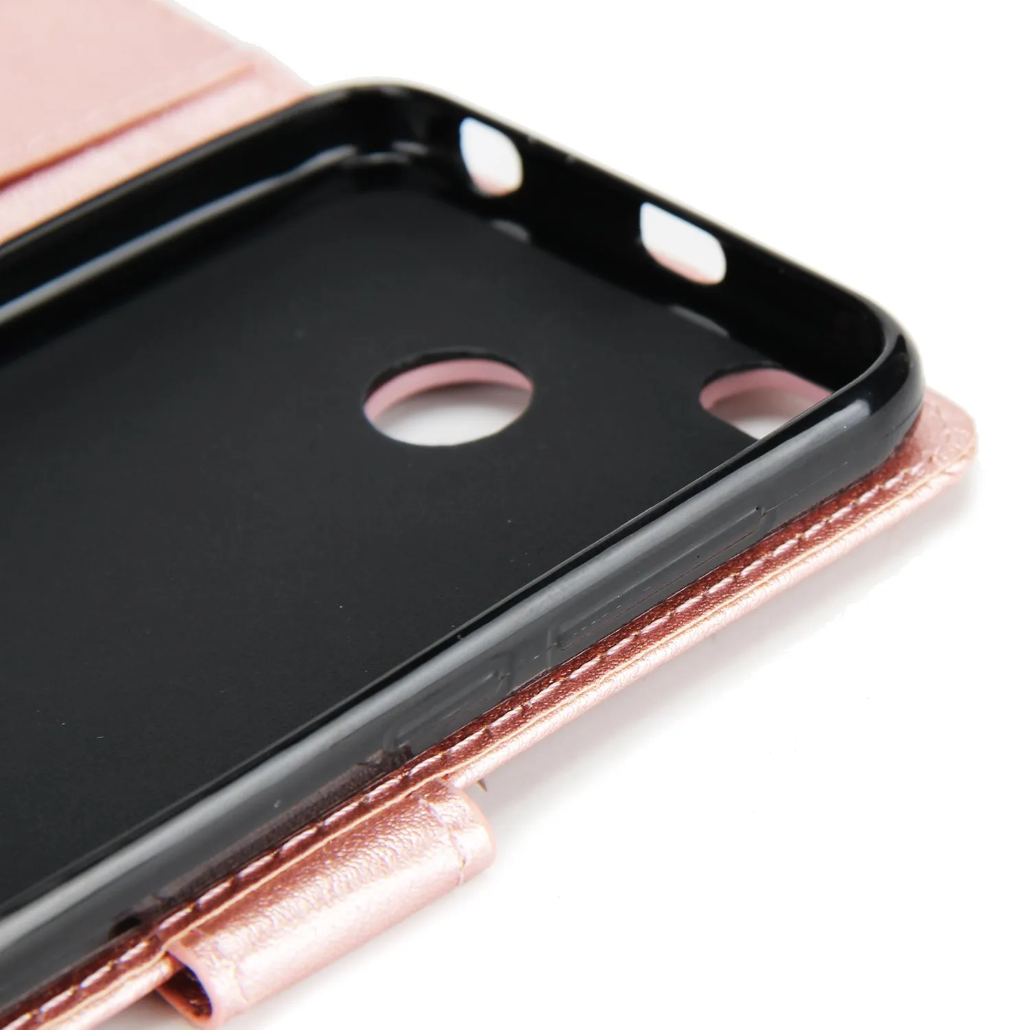 Ultra Slim Shockproof Full Protective Case with Card Wallet Slot for Xiaomi Redmi 4X Golden