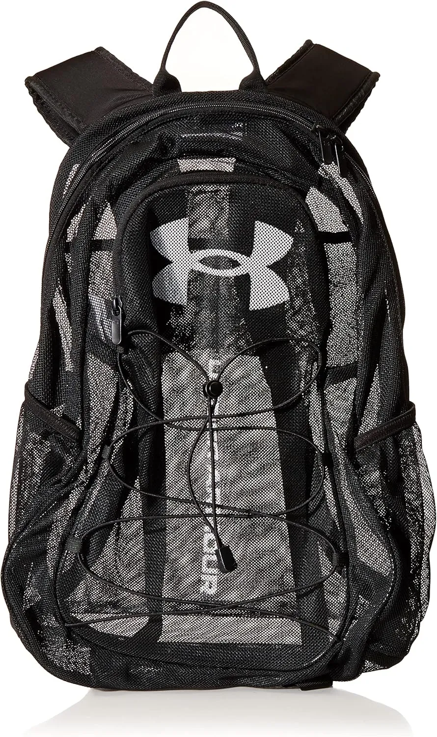 Under Armour Adult Hustle Mesh Backpack , (001) Black / / White , One Size Fits Most