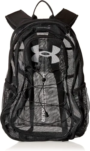Under Armour Adult Hustle Mesh Backpack , (001) Black / / White , One Size Fits Most