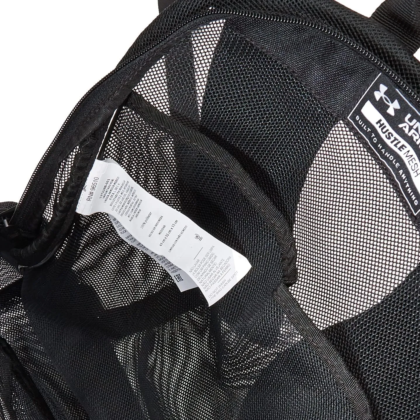 Under Armour Adult Hustle Mesh Backpack , (001) Black / / White , One Size Fits Most
